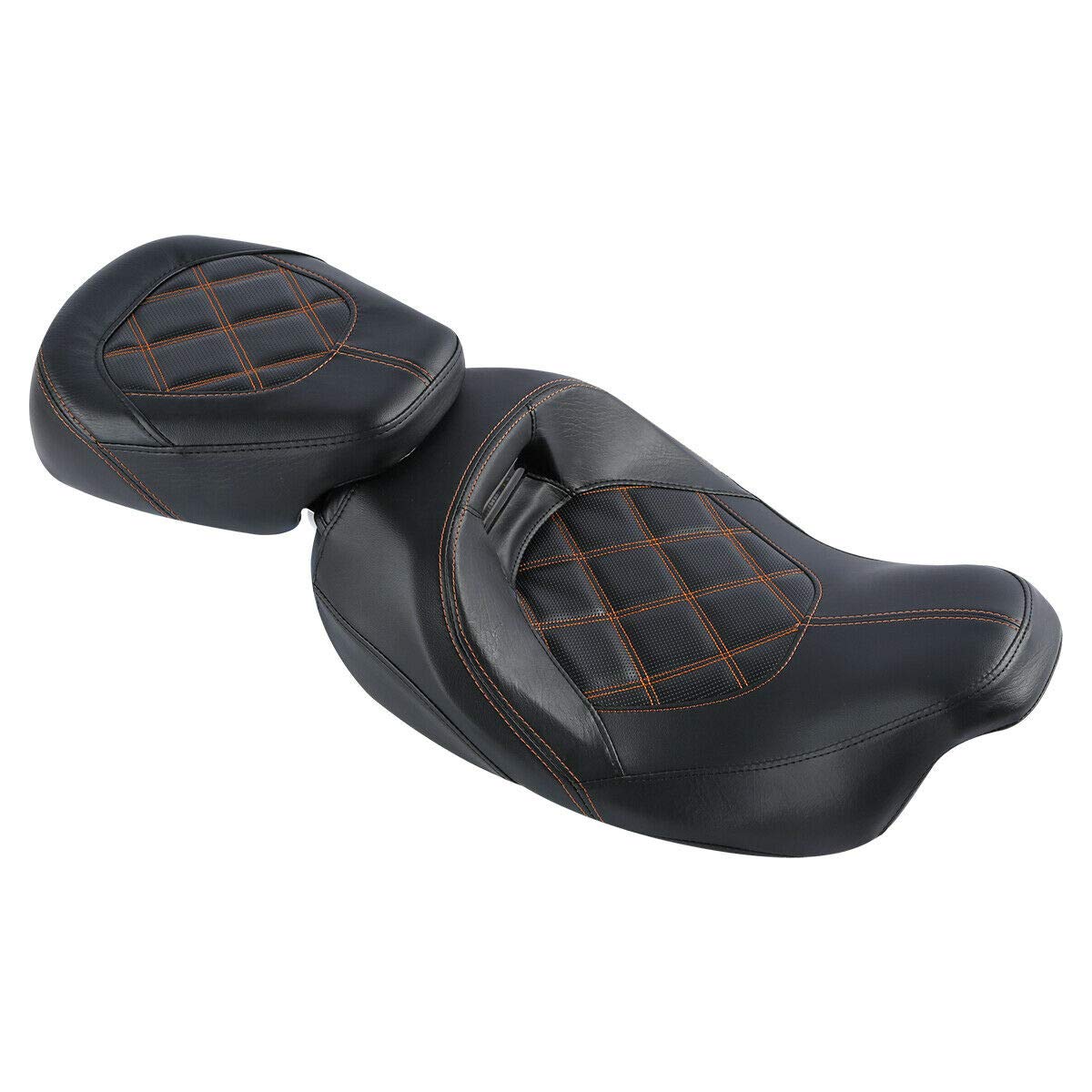 Low-Profile Driver Seat Pillion Leather Passenger Pad Seat Fit For Harley Street Glide Road Glide Road King Ultra Limited 2009-2023