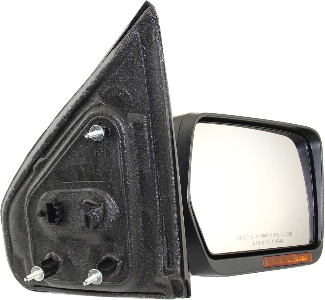 Kool Vue Passenger Side Power Heated Mirror for Ford F-150 2011-2014 Manual Fold With Signal Light; Without Blind Spot Monitor, Memory & Puddle Lamp Textured