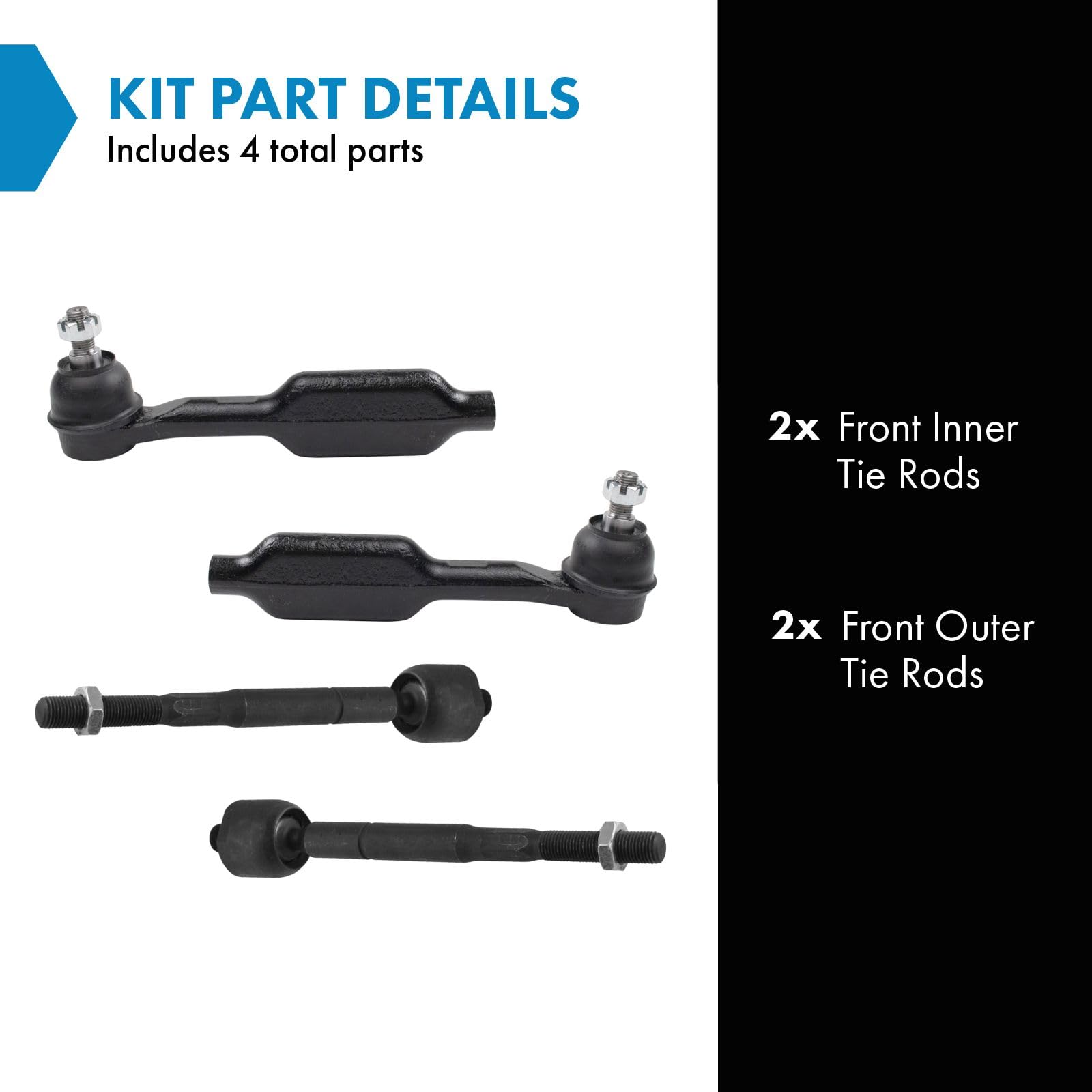 Trq Front Tie Rod Set Compatible With 2005-2009 Honda Odyssey