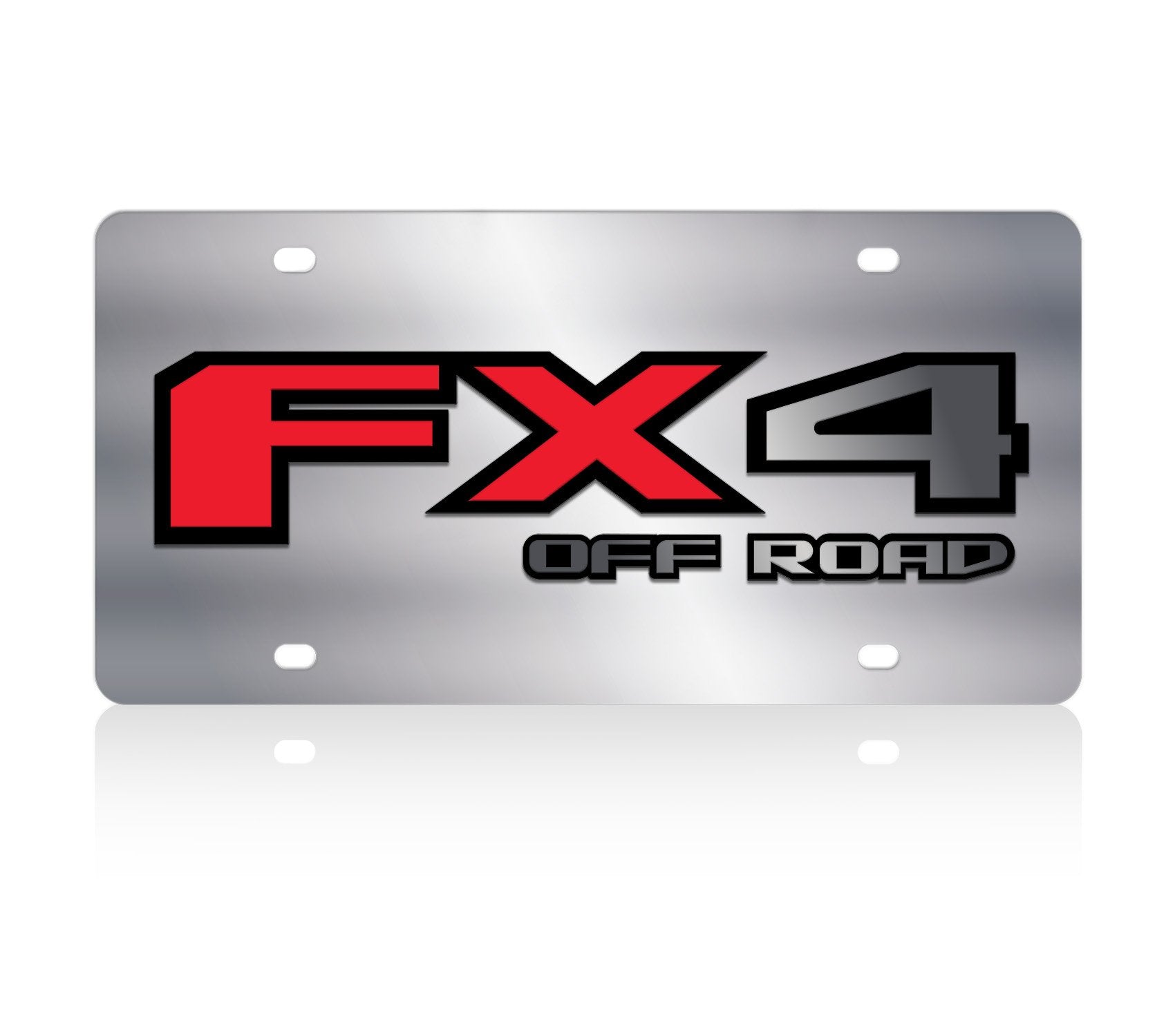 Eurosport Daytona- Compatible with 2015-2020, Ford FX4 Off Road Badge, Stainless Steel License Plate