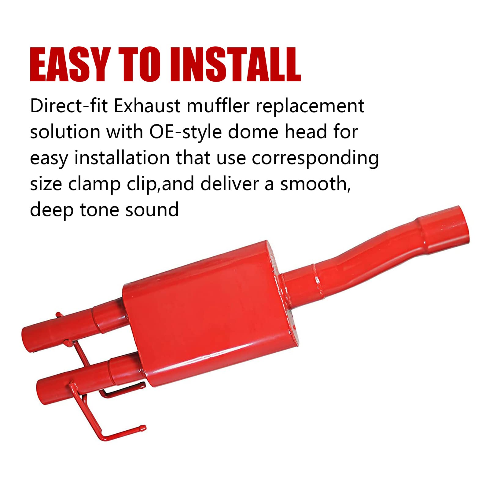 Direct-Fit Muffler 409S,2-Chamber Exhaust Muffler Kit Fits Exhaust 2009-2018 Dodge Ram 1500 Aggressive Series,Aluminized Perform