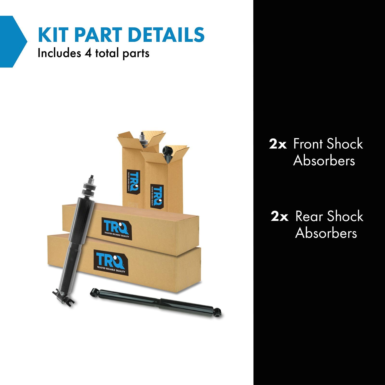 Trq Front And Rear Shock Absorber Set Compatible With 1998-2011 Ford Ranger 2001-2009 Mazda B2300 1998-2001 B2500 1998-2007 B300