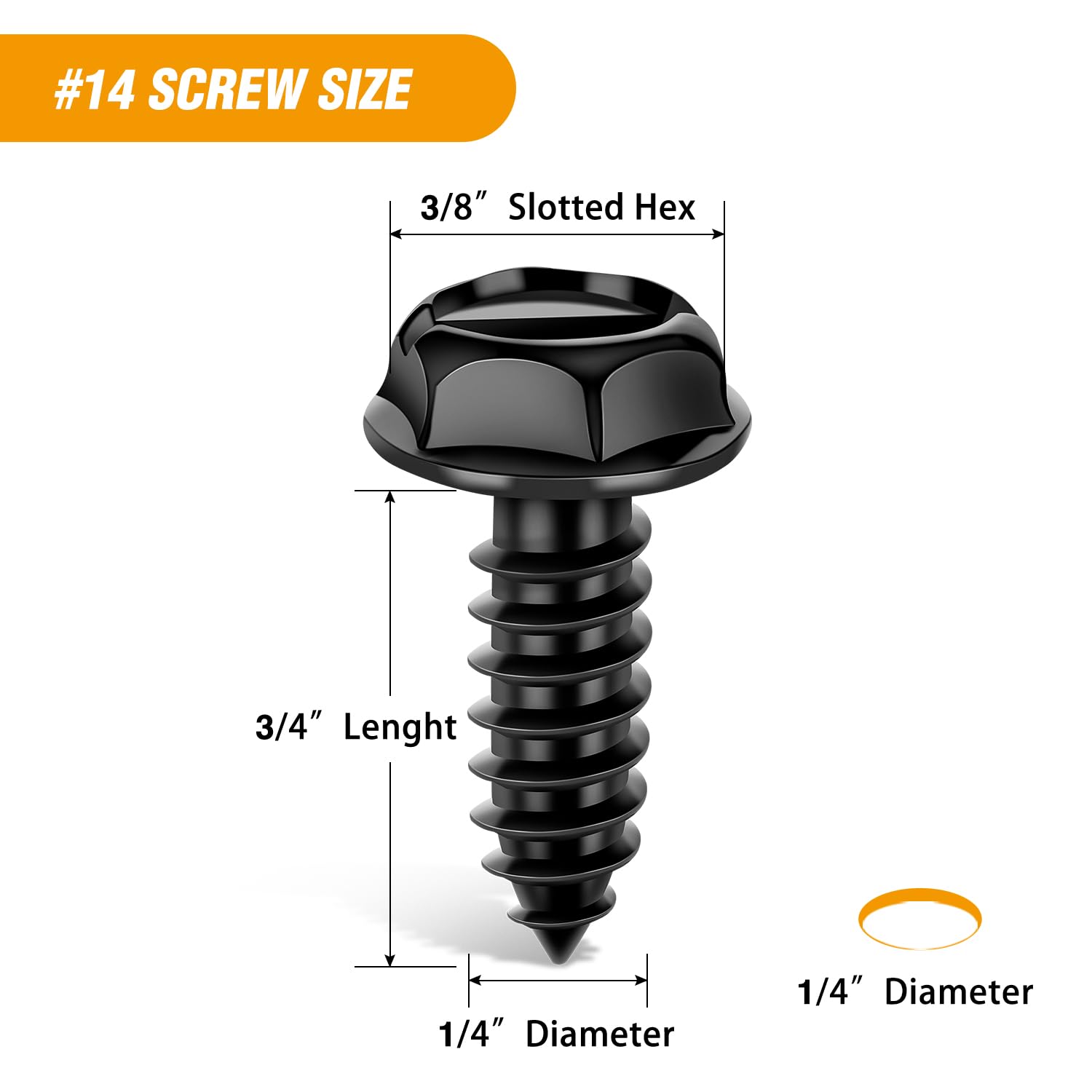 Gooacc License Plate Screw Kit For Fastening Front And Back License Plates On Cars, Suvs, And Trucks Black Zinc Plated Rust-Proo