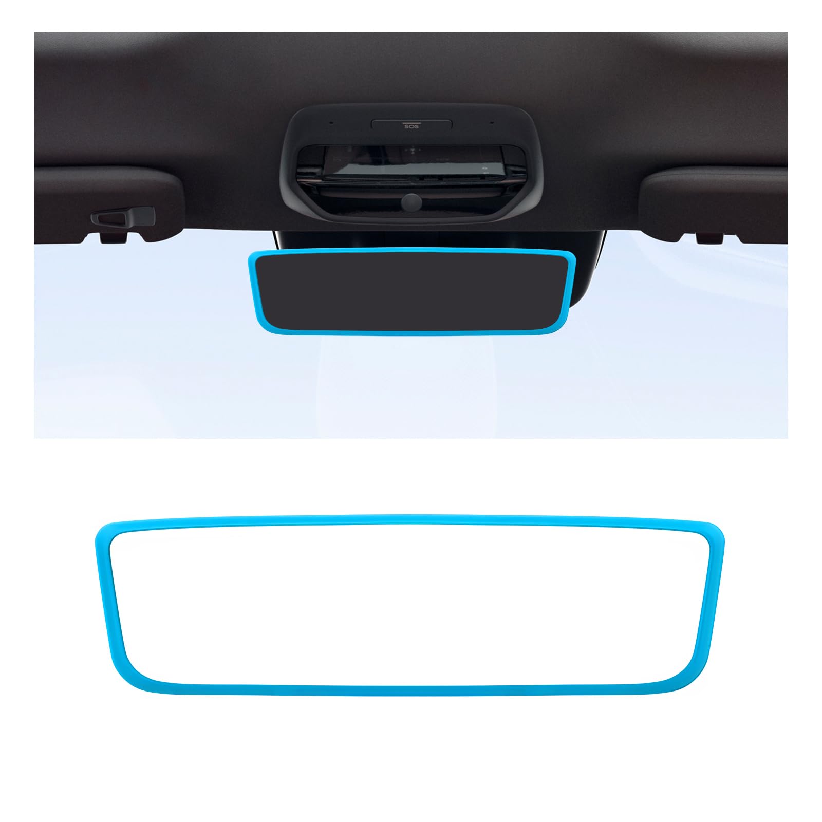Suvnie Car Rear View Mirror Protector Frame, Silicone Auto Rearview Mirror Edge Protective Cover Compatible with Model 3 Y, Acce