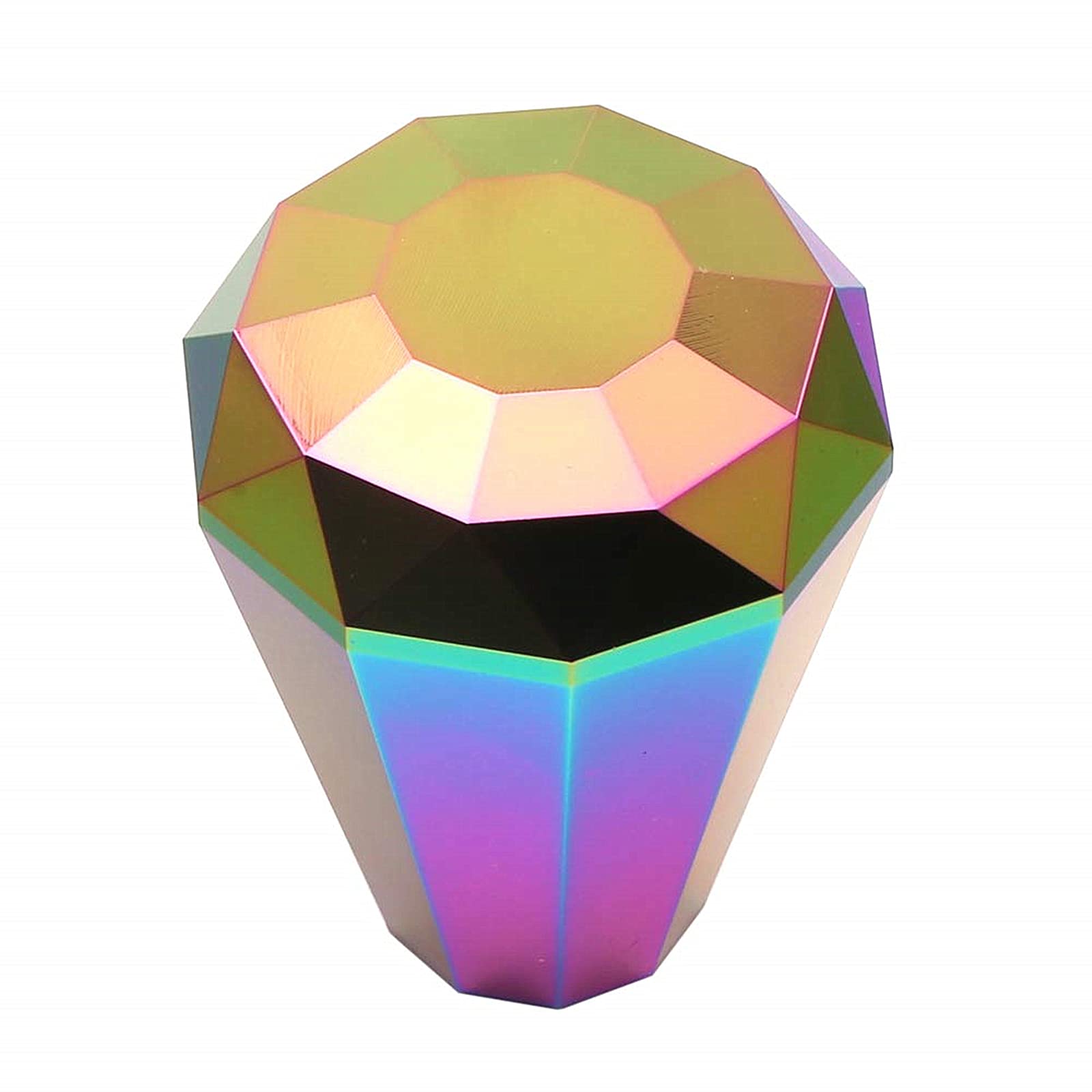 Kyostar Universal Aluminum Diamond Shift Knob, Manual Car Gear Stick Shift Knob Shifter Lever Head 8/10/12Mm Adapter(Neo Chrome)