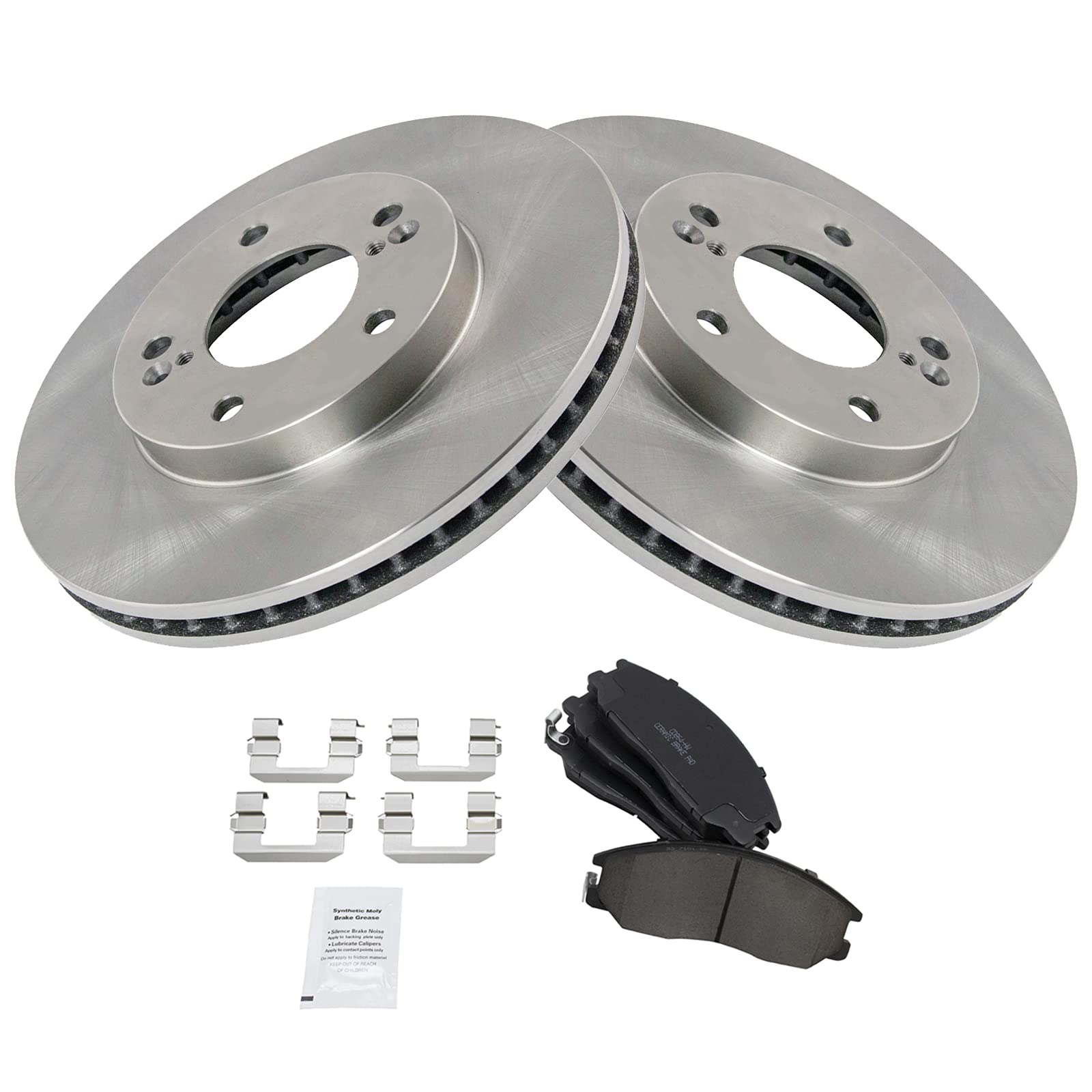 Trq Front Brake Pad & Rotor Kit Brake Pads Brake Rotor Ceramic Compatible With 2001 Hyundai Xg300 2002-2003 Xg350
