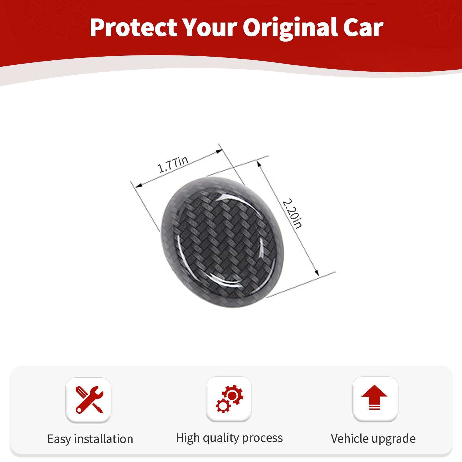 RT-TCZ for Camaro Gear Shift Knob Cover Trim for Chevrolet Camaro 2017 up Black Carbon Fiber Grain Interior Accessories