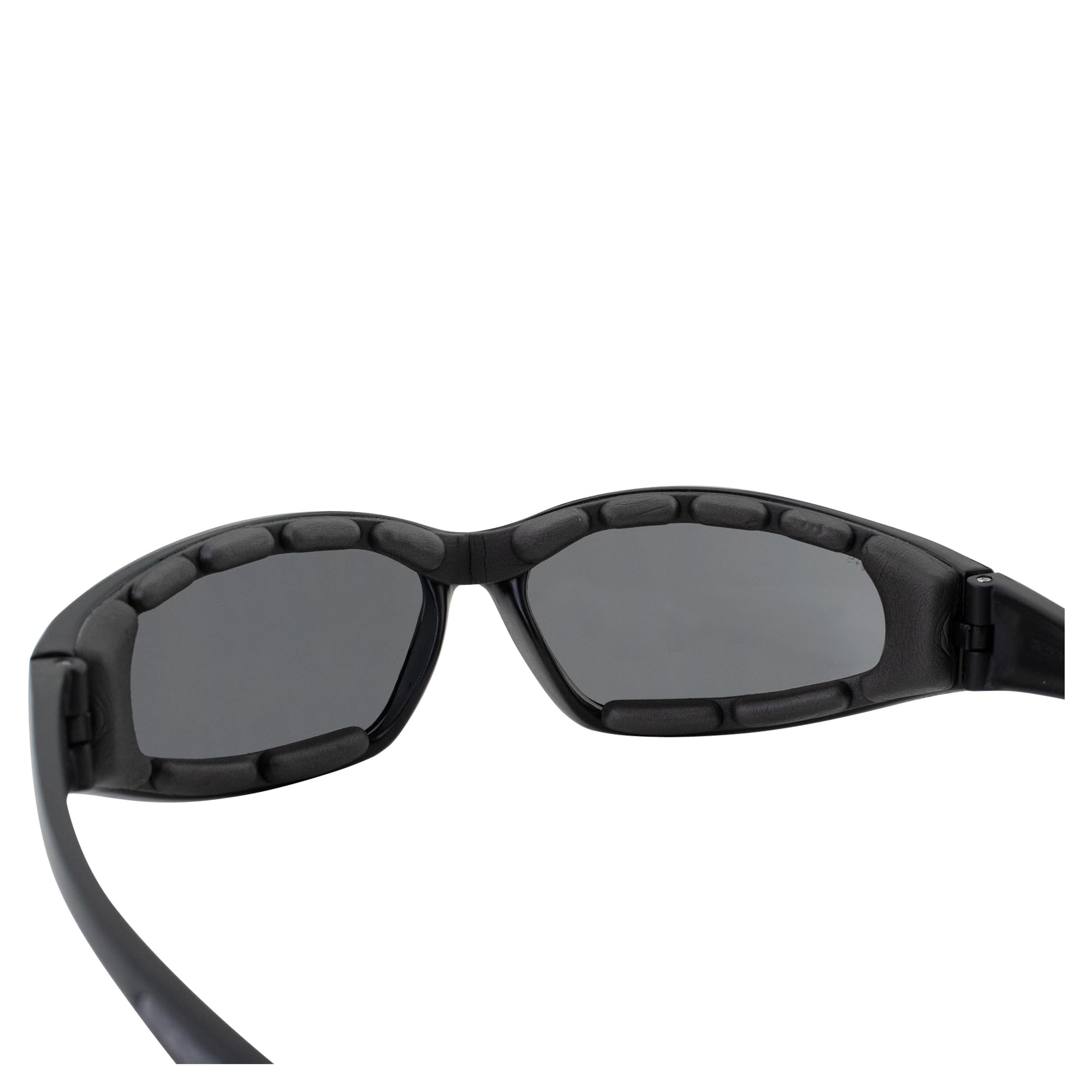 Gvhps1 Smoke Tint Lens Motorcycle Padded Glasses Sunglasses Nylon Black Frame Uv400 High Impact Protection Plus Storage Bag