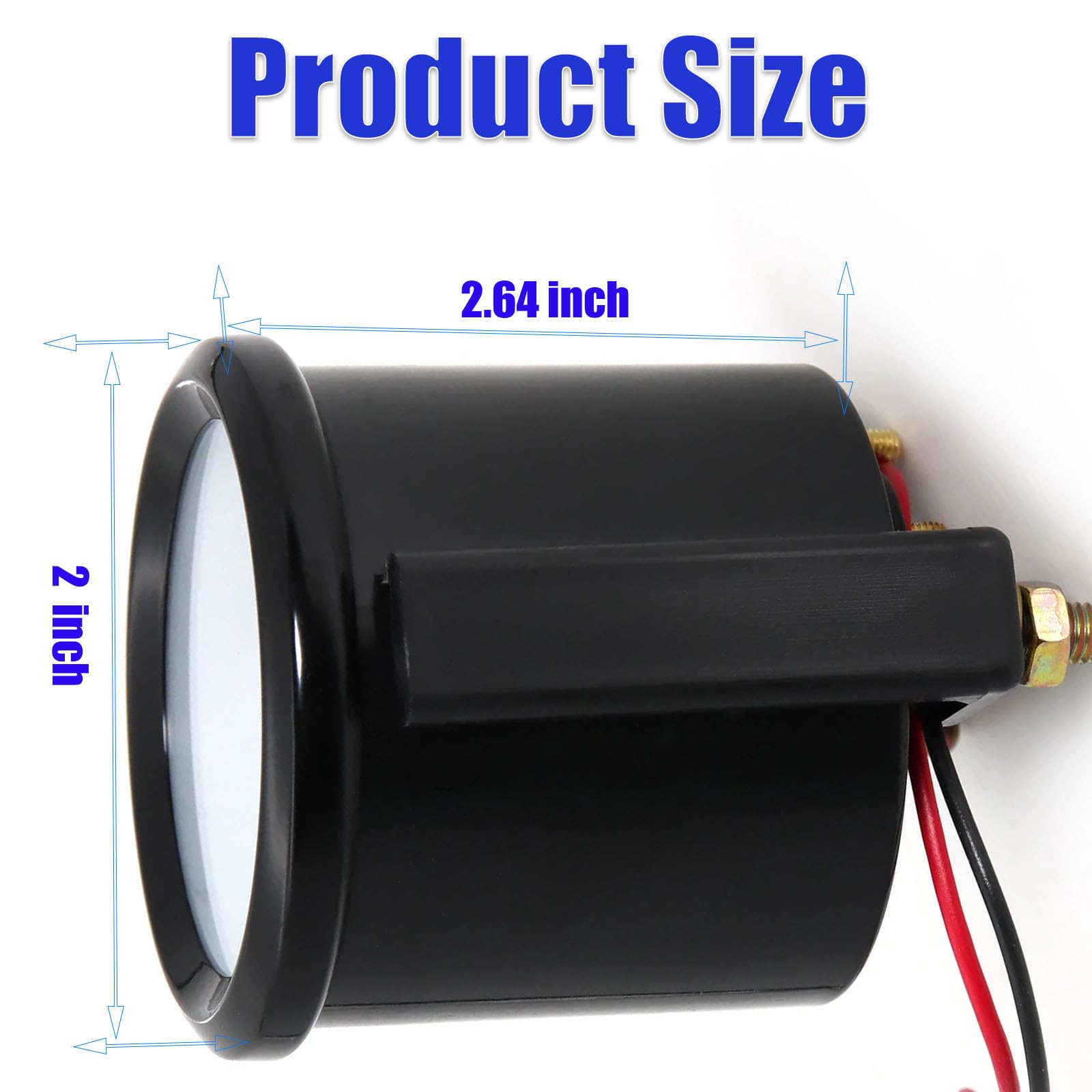 BYYOUIV 2'' Universal Water Temp Gauge, 100-250? Blue LED Backlit DC 12V Thermometer Kit for Car/Boat/Truck/Motorcycle