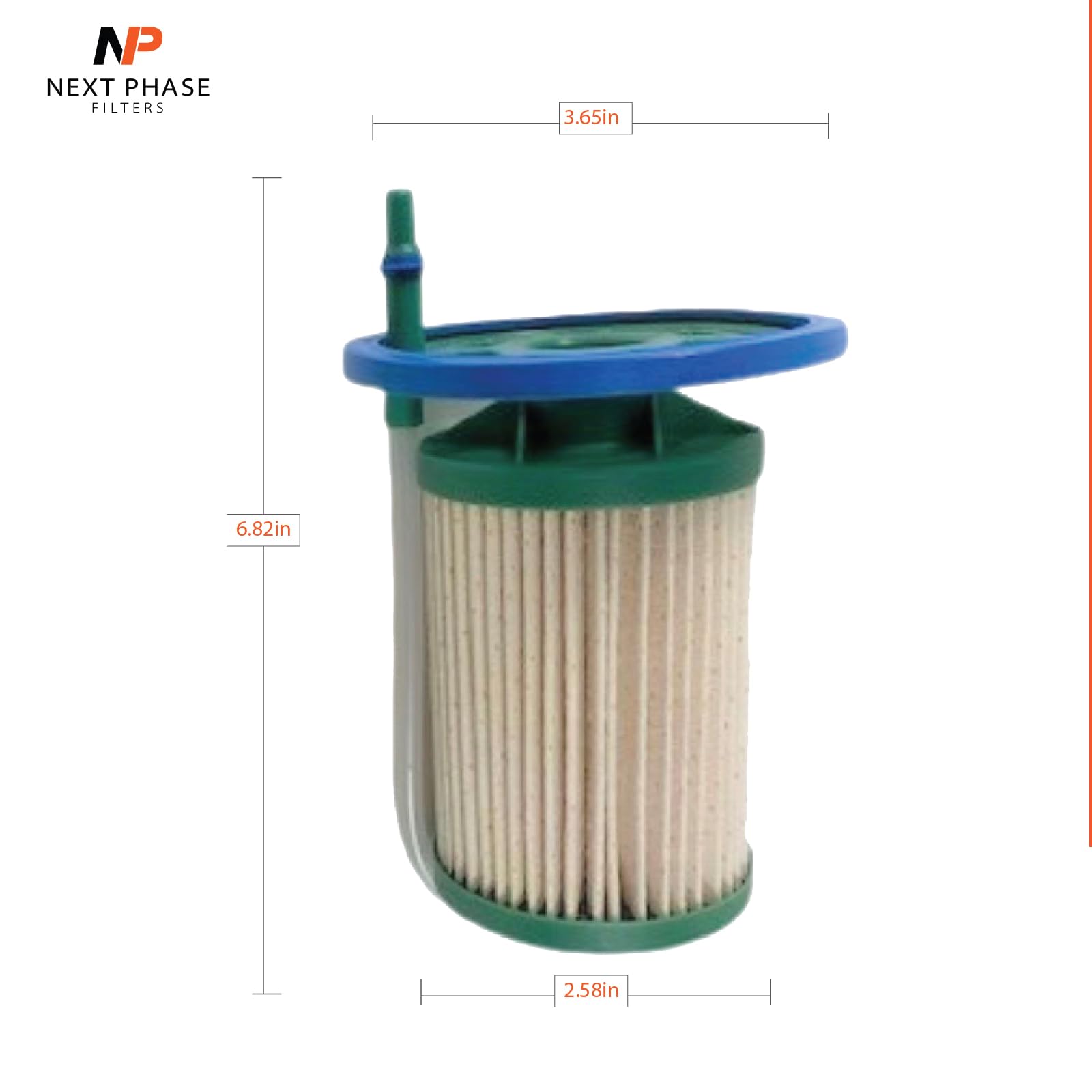 Diesel Fuel Filter - Compatible With 2014-2018 Dodge Ram Promaster, 2014-2019 Promaster 2500 & 3500 - Replaces O.E. 68223662Aa;