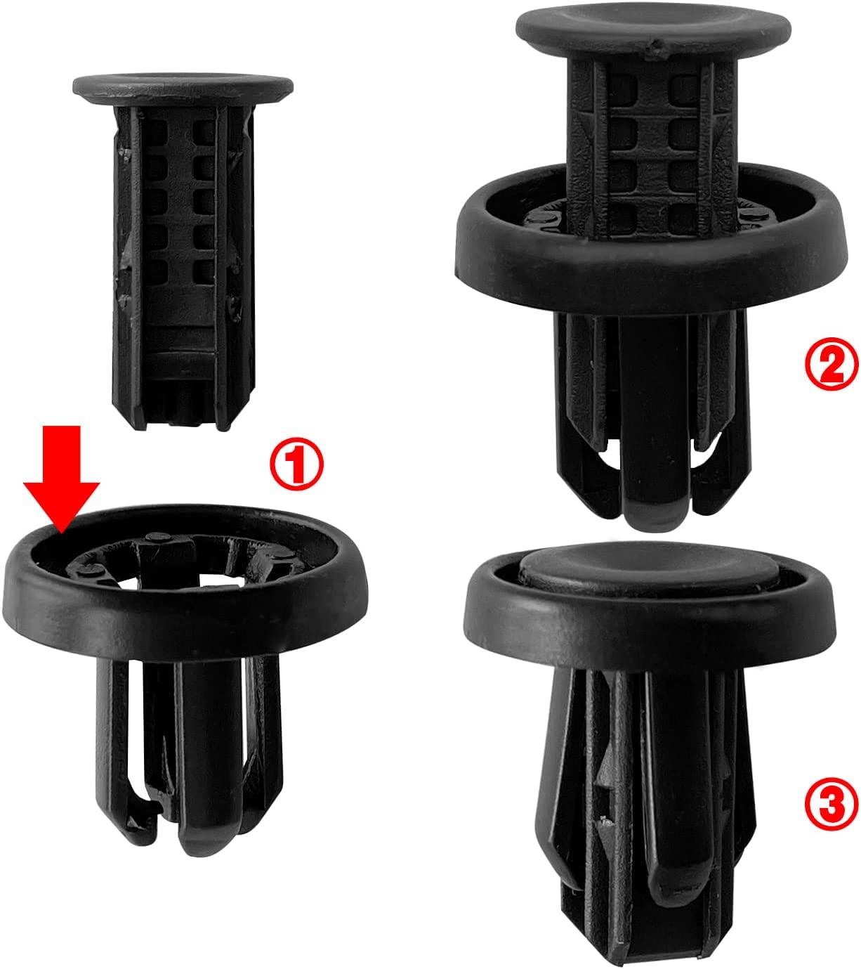 30pcs Fastener Rivet, Rear Front Bumper Cover Fender Grille Under Cover Push-Type Retainer Clip Compatible with Honda Acura Civi