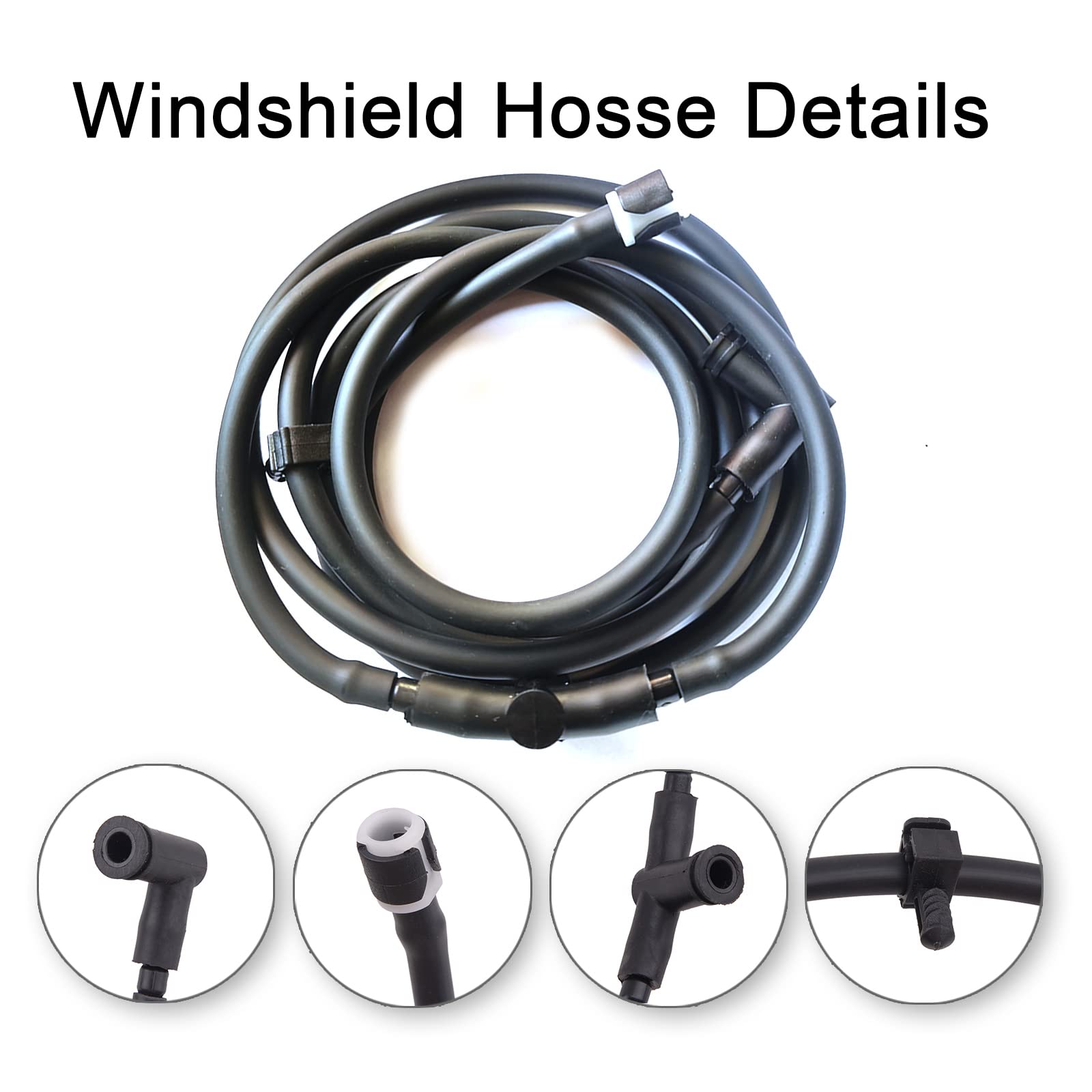 Windshield Washer Hose Jet Fluid Spray Nozzles Repair Kit Compatible With Ford 2011-2016 F250 F350 F450 Super Duty Bc3Z-17K605-B