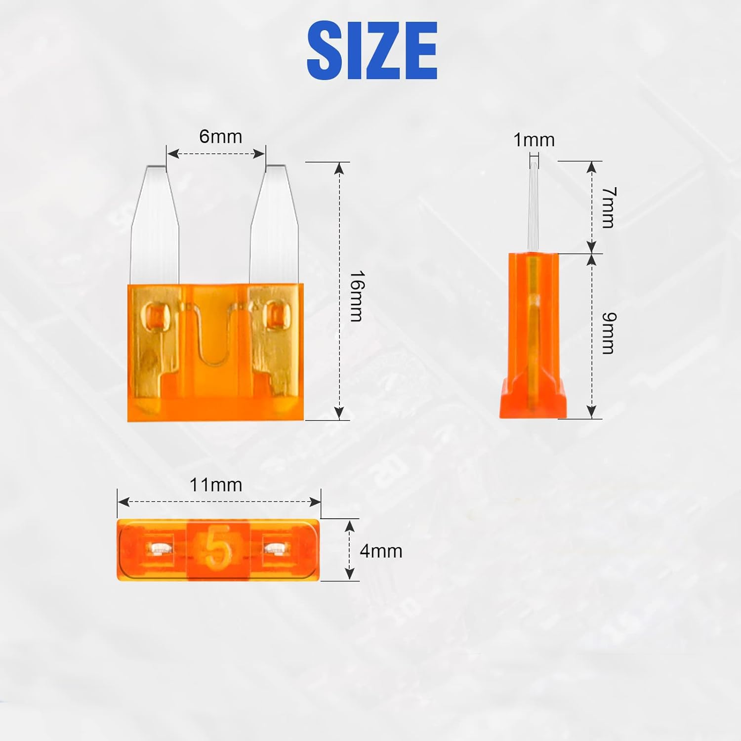 75 Pcs 5Amp Mini Fuse, 5 A Mini Car Blade Automotive Fuses for Car RV Truck SUV Motorcycle Boat