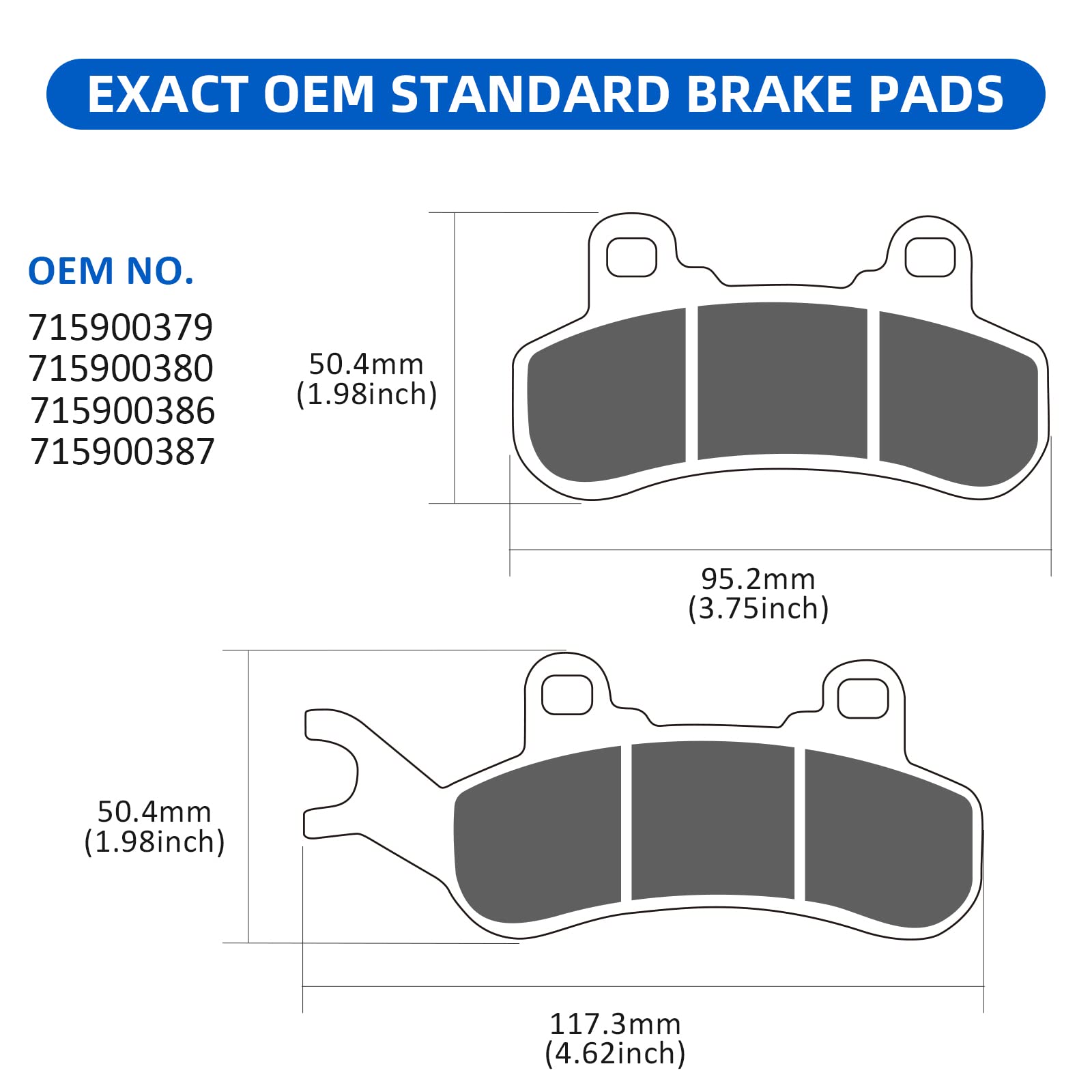 Front & Rear Brake Pads Sintered For Can Am Maverick X3 Sport/Trail 800/1000 2017-2021 Defender 6X6/Max/Pro