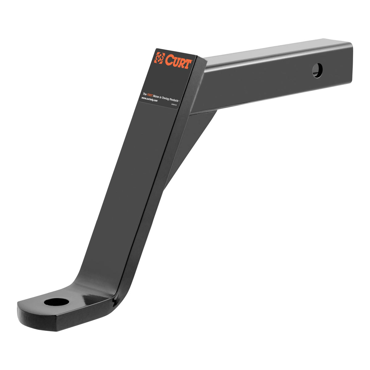 Curt 45112 Class 3 Trailer Hitch Ball Mount, Fits 2-Inch Receiver, 5,000 Lbs, 1-Inch Hole, 10-Inch Drop, Gloss Black Powder Coat