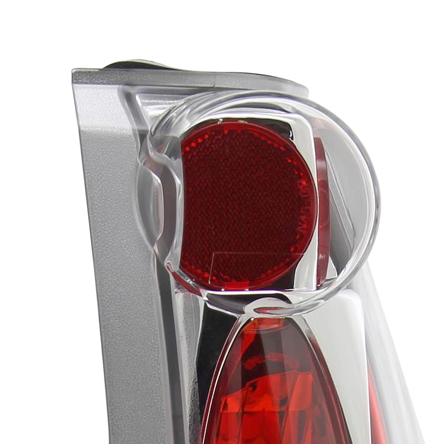 SPEC-D TUNING Chrome Housing Clear Lens Tail Lights Compatible with 1988-1998 Chevy/C/K C10 1500/2500/3500, Silverado/Sierra, Blazer Full Size, Suburban, Yukon, Tahoe, Left + Right Pair Assembly