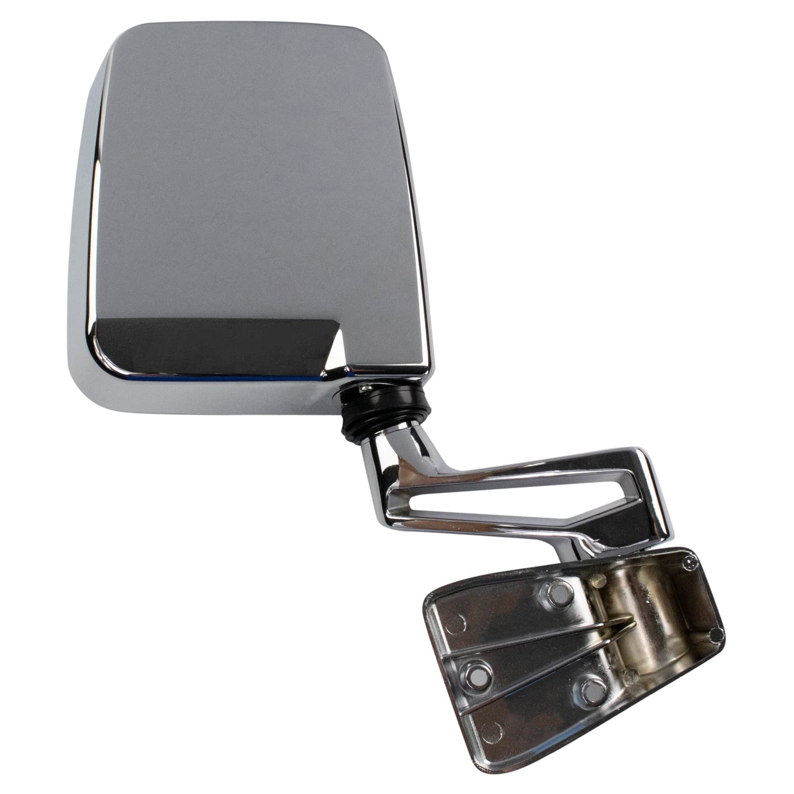 Trq Right Mirror With Convex Glass With Chrome Cover Passenger Side Compatible With 1987-2002 Jeep Wrangler Ch1321189