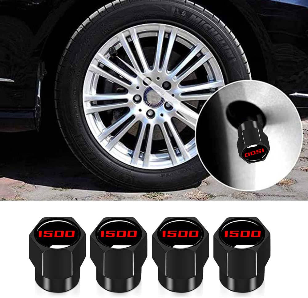 4Pcs Tire Valve Stem Caps Explosion Valve Cover Aluminum Alloy Compatible With Dodge Ram 1500 Chevy Silverado Gmc Sierra 1500