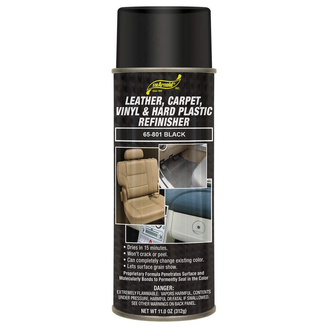 S.M. Arnold Leather, Carpet, Vinyl & Hard Plastic Refinisher - Black [65-801] 11 Ounce (Pack Of 1)