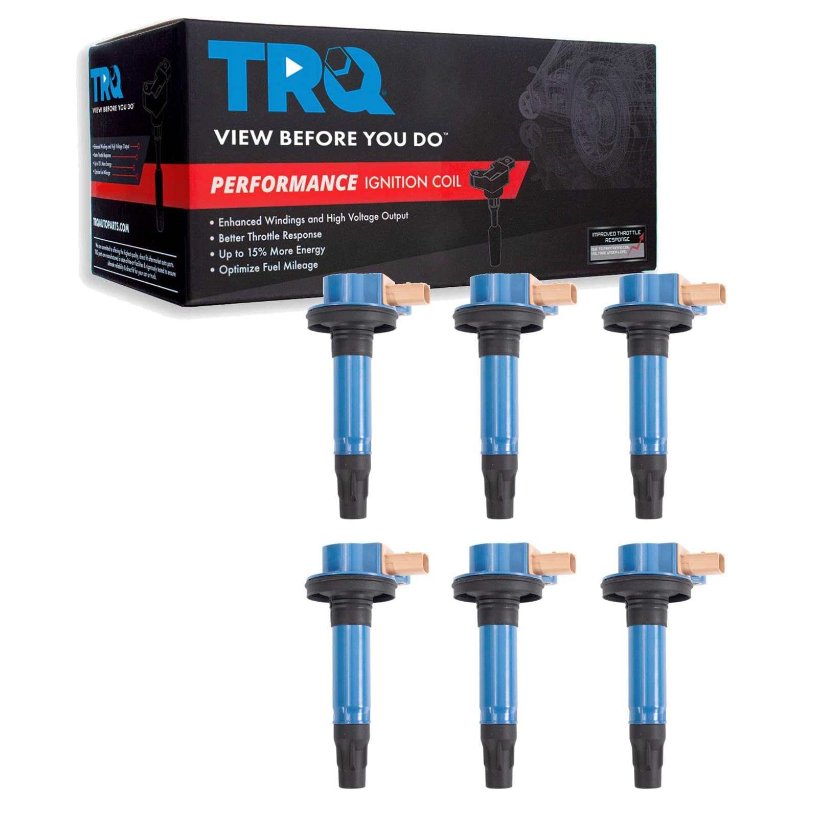 TRQ Ignition Coil Set Compatible with 11-23 Ford 13-19 Lincoln
