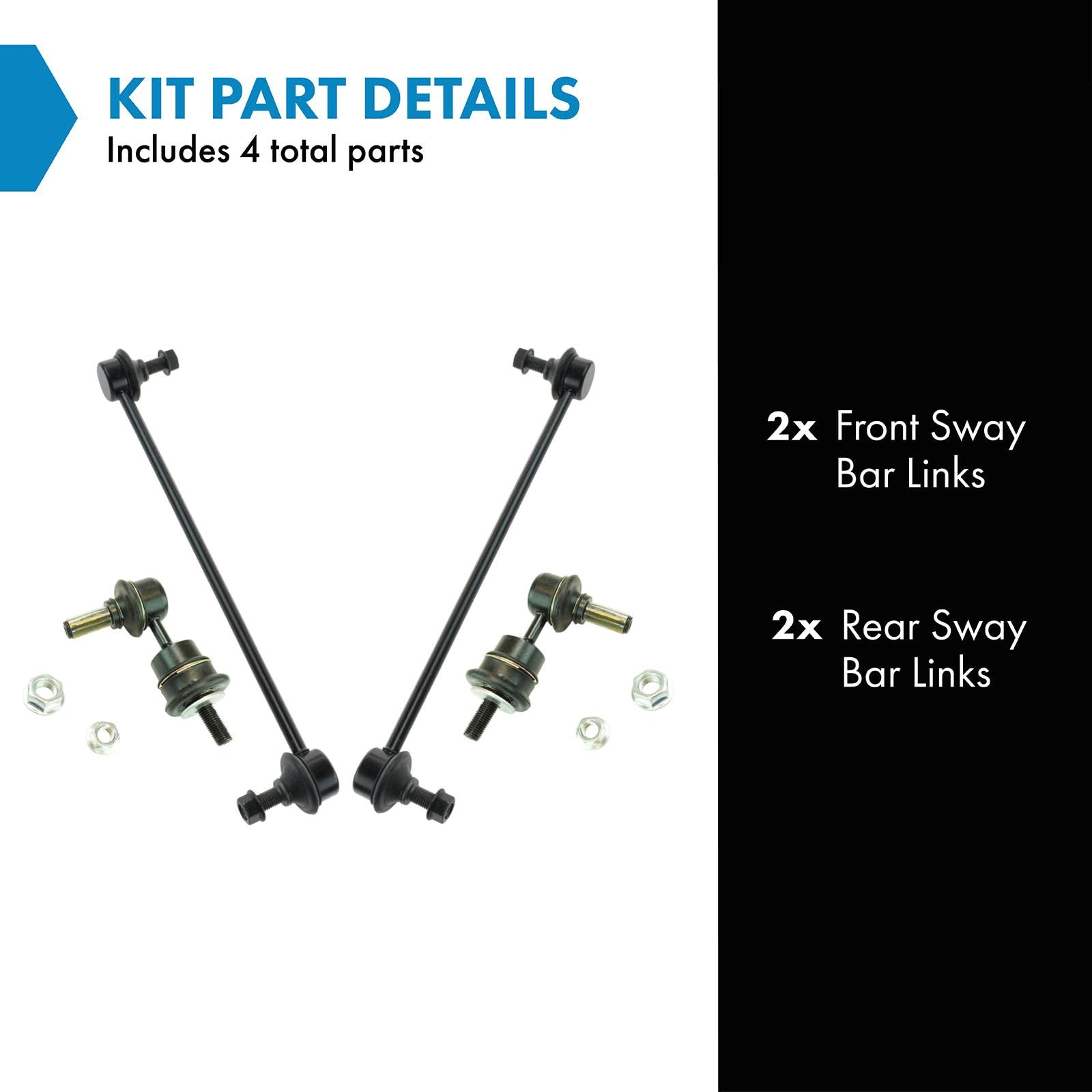 Trq Sway Bar Stabilizer Link Set Front & Rear Compatible With 10-13 3