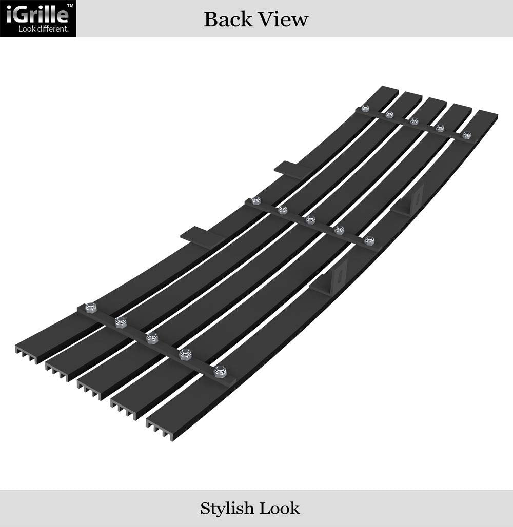 Aps Compatible With Ford F-150 2009-2014 Lower Bumper Aluminum Chrome Wide Horizontal Channel With Rivet Studs Billet Grille Gri