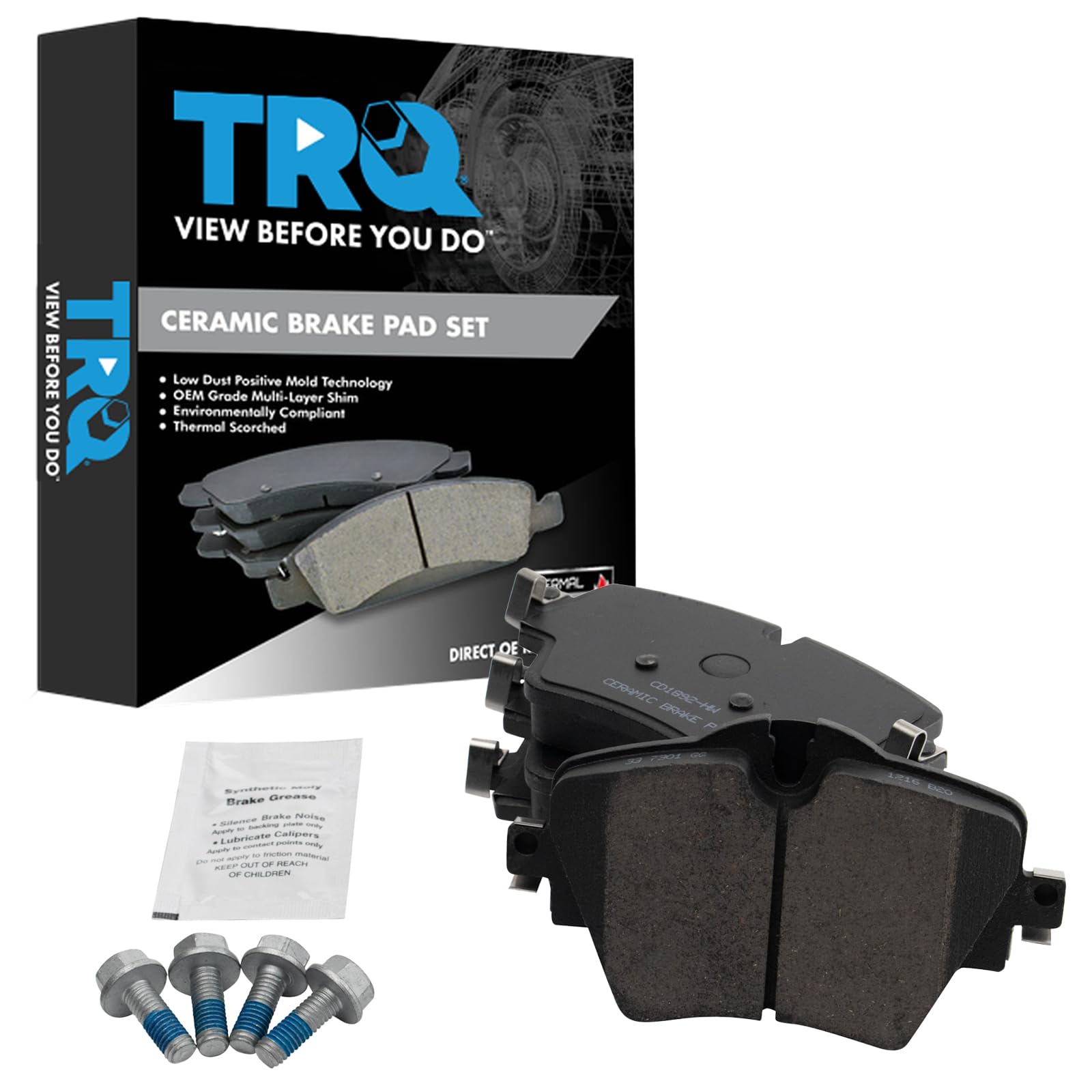 Trq Front Brake Pads Ceramic Compatible With 2016-2020 Bmw X1 2018-2020 X2 2018-2019 X3 2016-2019 Mini Cooper Clubman 2017-2018