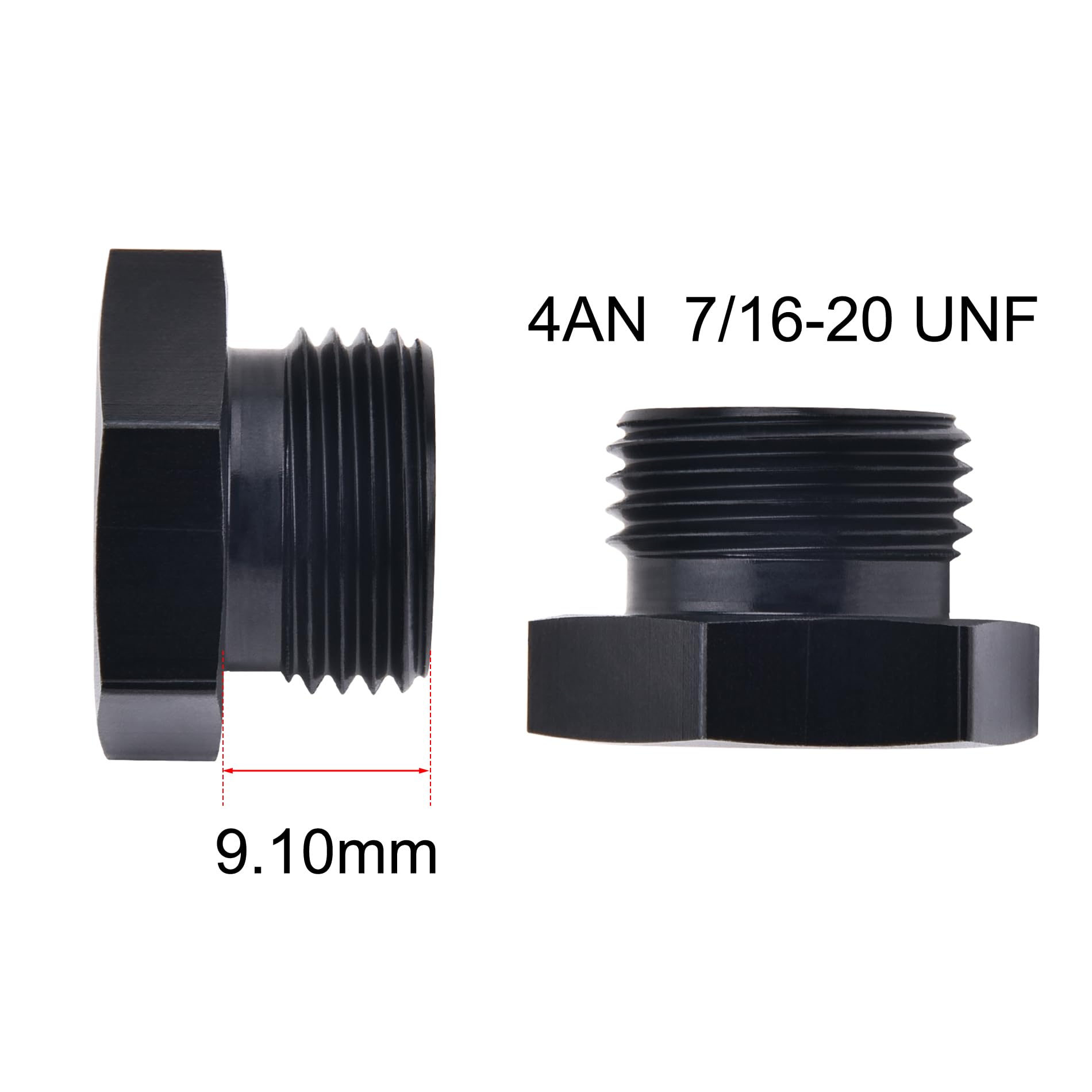Evil Energy 4An Block Off Cap Orb Plug Fitting Adapter Male Aluminum 2Pcs