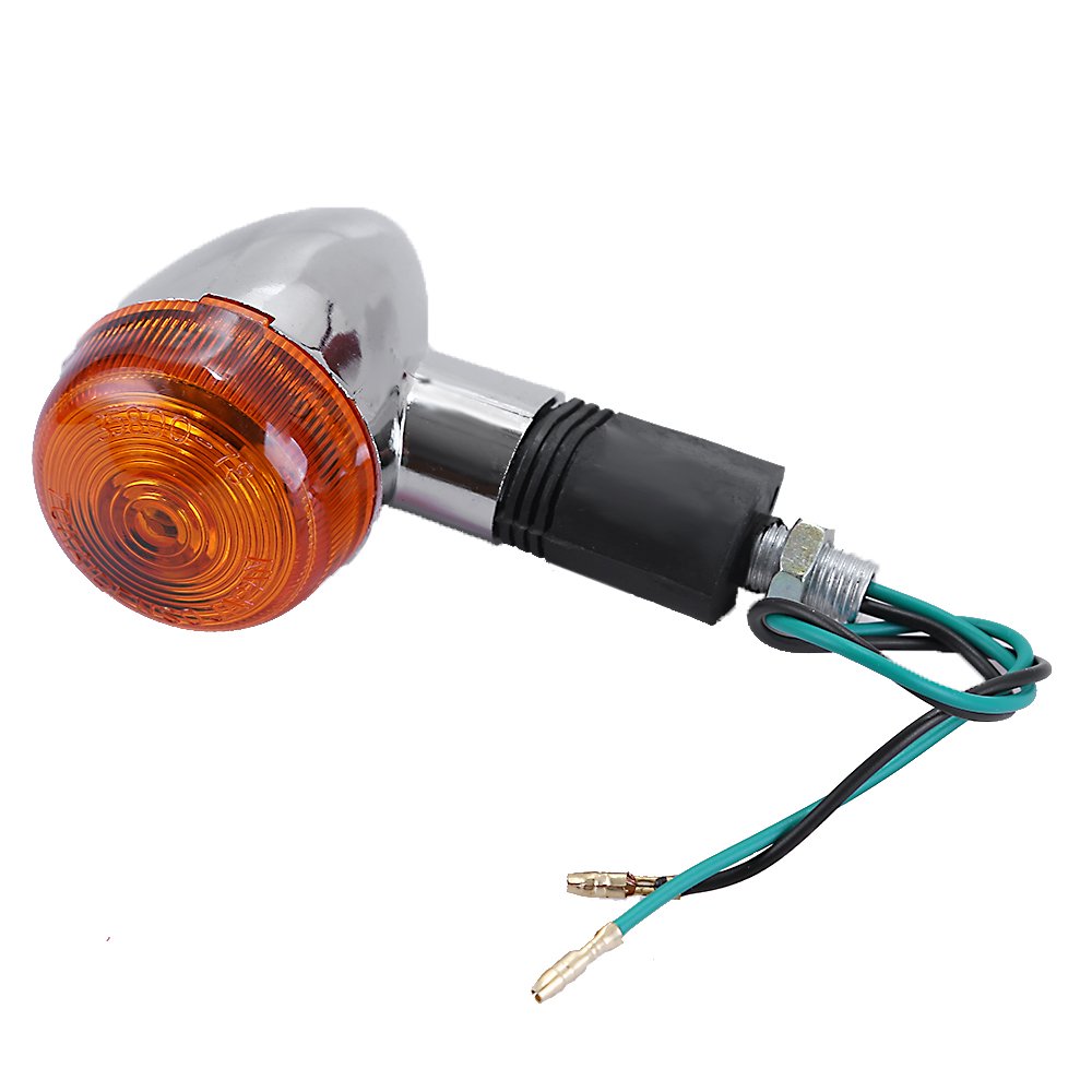 Anxingo 4Pcs Motorcycle Turn Signals Amber Chrome Bullet Front Rear Turn Signal Blinker Indicator Light Replacement For Honda Ha