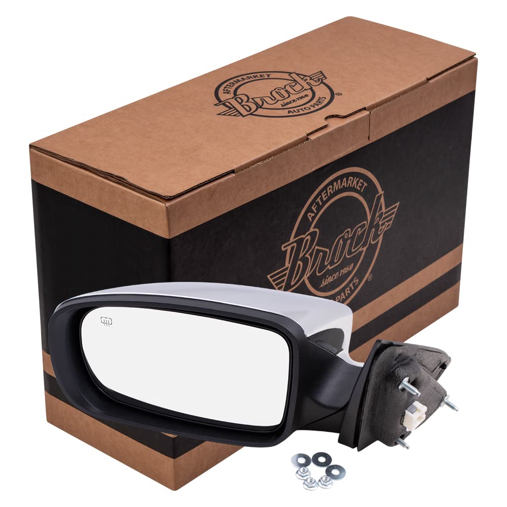Replacement Drivers Power Side View Mirror Heated With Chrome Cover Compatible With 2011-2014 200 Sedan 68081541Ad