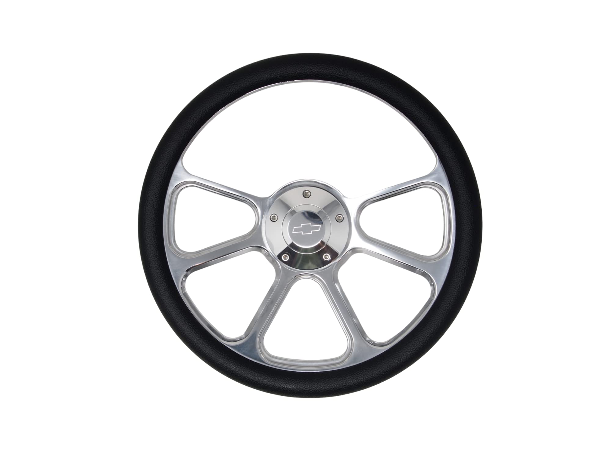 Billet Polished Compatible With Chevy Gmc 69-94 Steering Wheel Set Engraved Horn 3 Spoke Half Wrap