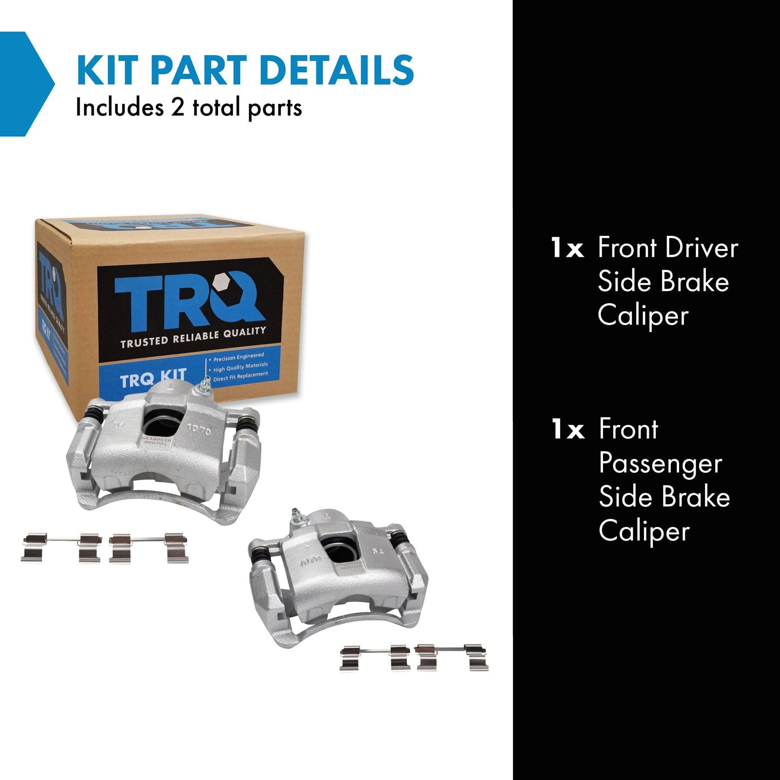 Trq Front Brake Caliper Set Compatible With 2004-2011 Chevrolet Aveo 2007-2011 Aveo5 2013-2015 Spark 2009-2010 Pontiac G3 2004-2