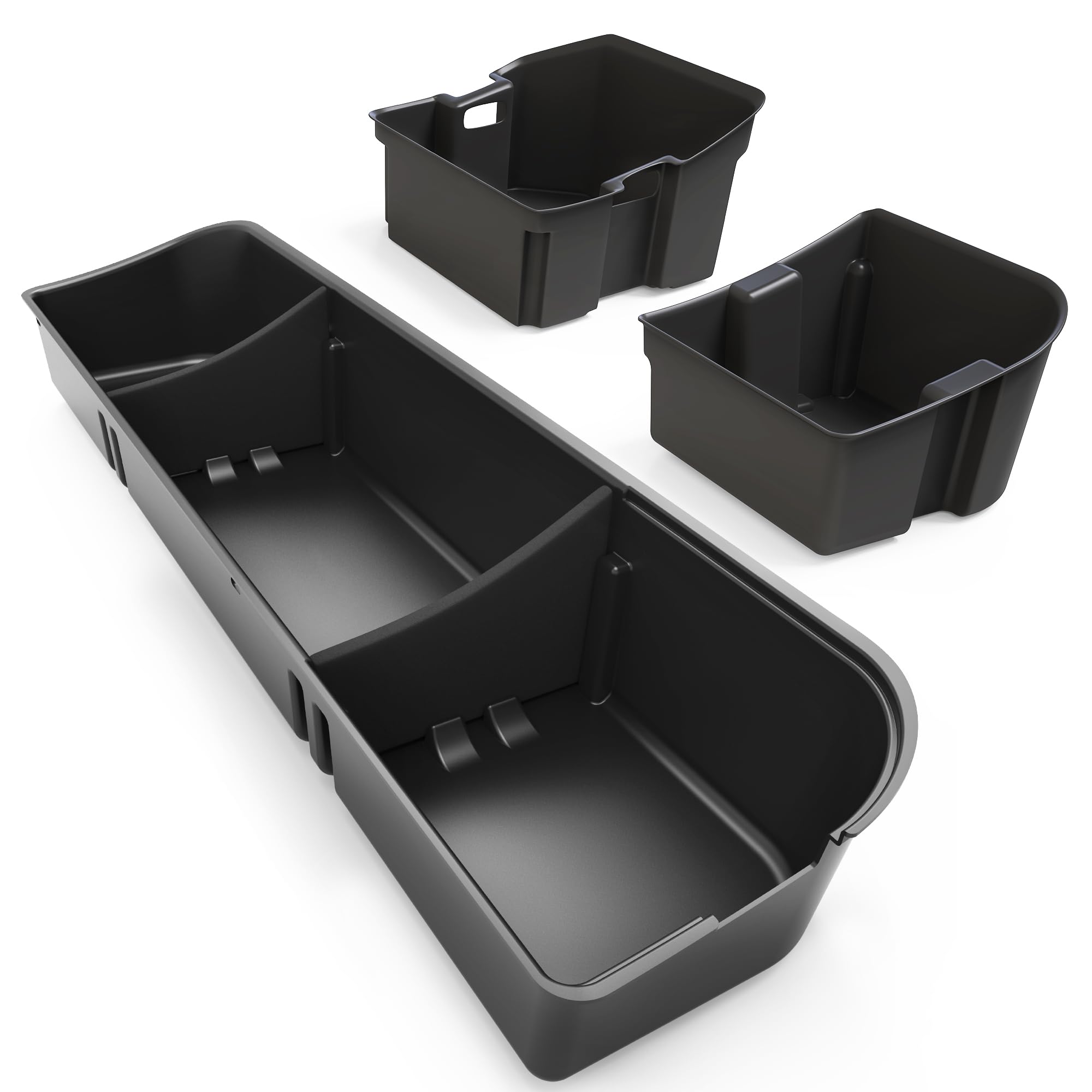 Oedro Under Seat Storage Fit For 2015-2025 Ford F-150 F150 Supercrew/Crew Cab, 2017-2024 F-250/F-350/F-450/F-550 Super Duty, Upg