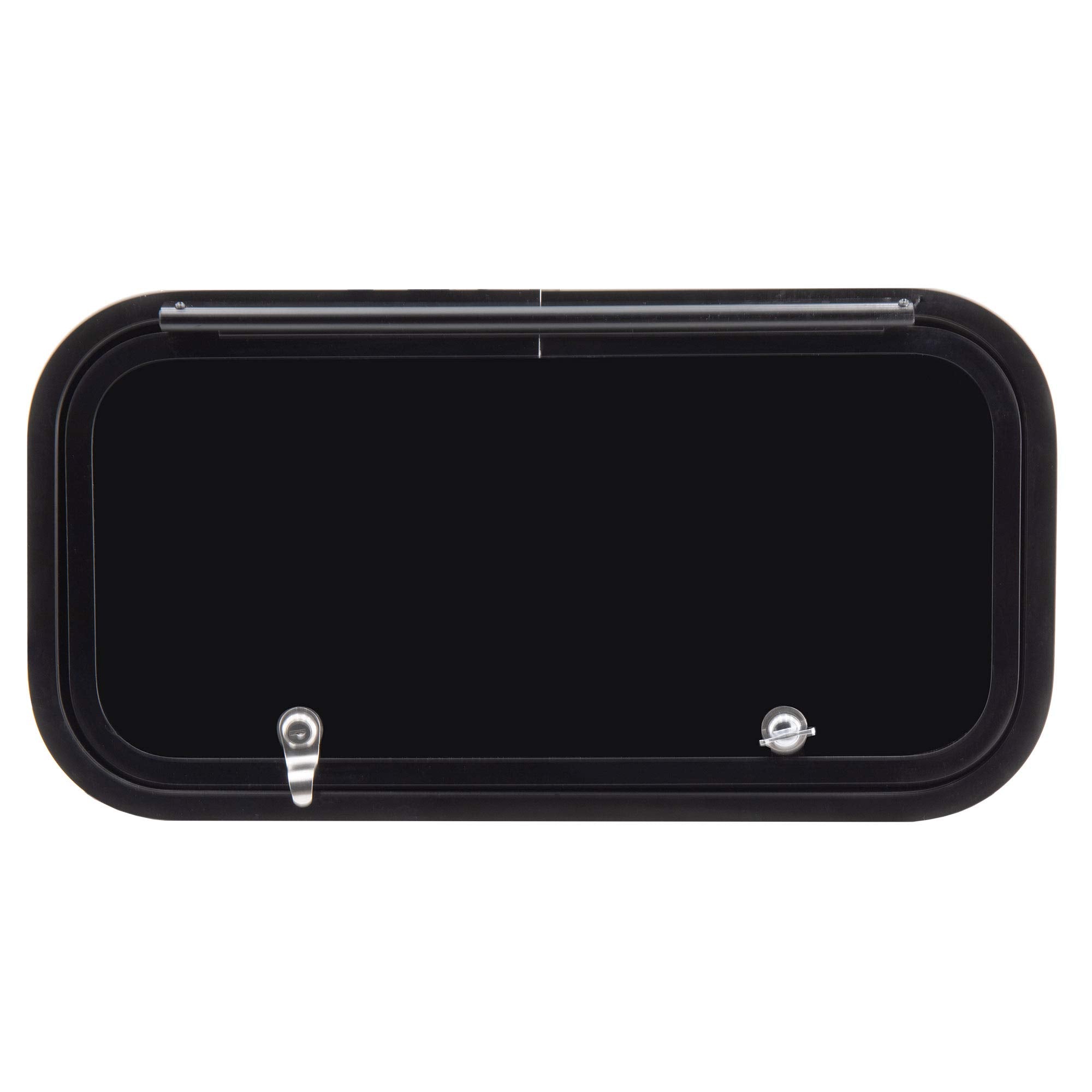 RecPro RV Baggage Door | Rounded Corners | Camper | Compartment Door | Black Fiberglass (24 W x 12 H) | Made in America