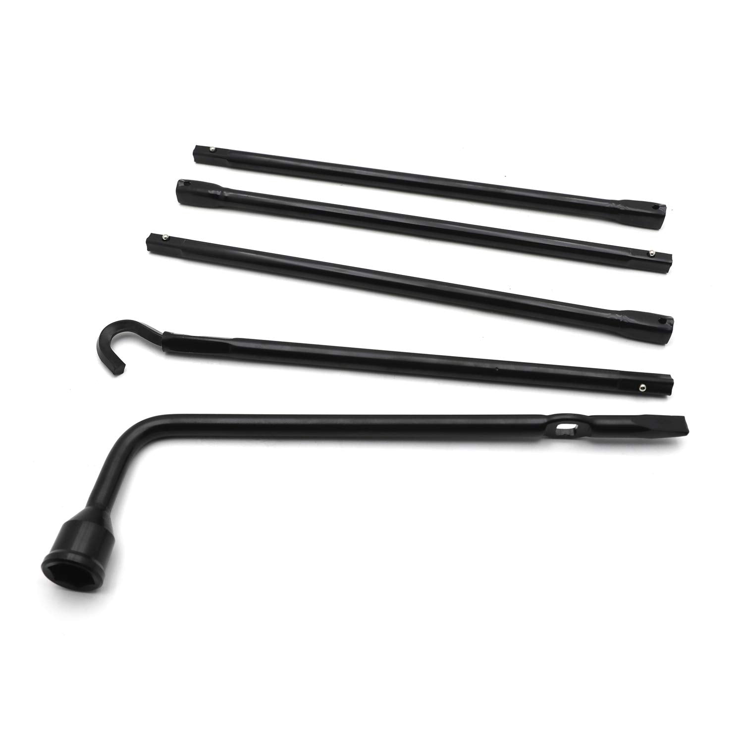 Httmt- Black Spare Tire Lug Wrench Kit Compatible With Ram 1500 2002-2015 Pickup Repair Change Tool Kit [P/N: Et-Car-Tire001-Bk]