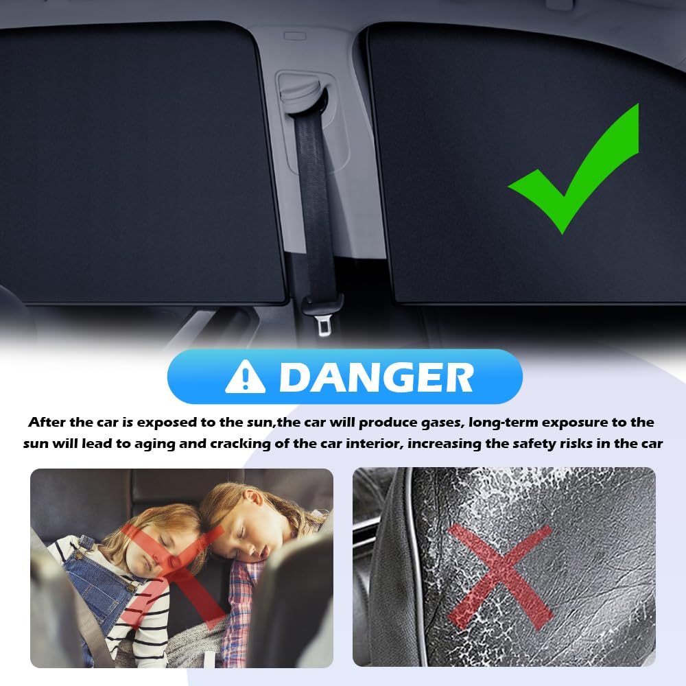 2PCS Holographic Front Car Window Shades,Magnetic Car Window Covers for Blocking Sunlight to Lower The Temperature Inside The Ca