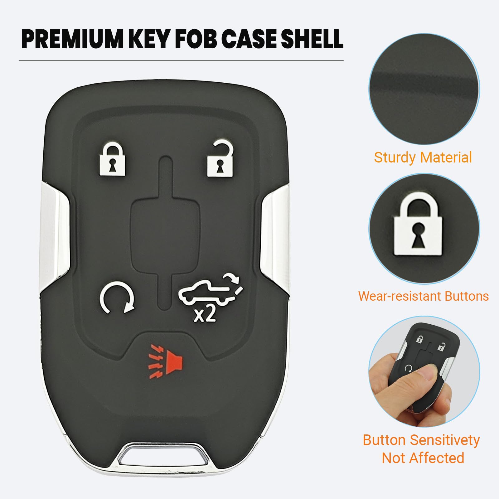 Smart Key Fob Cover Case Shell Fit For 2021 2020 2019 Chevrolet Silverado 1500 2500 Hd 3500 Hd Gmc Sierra 1500 2500 Hd 3500 Hd K