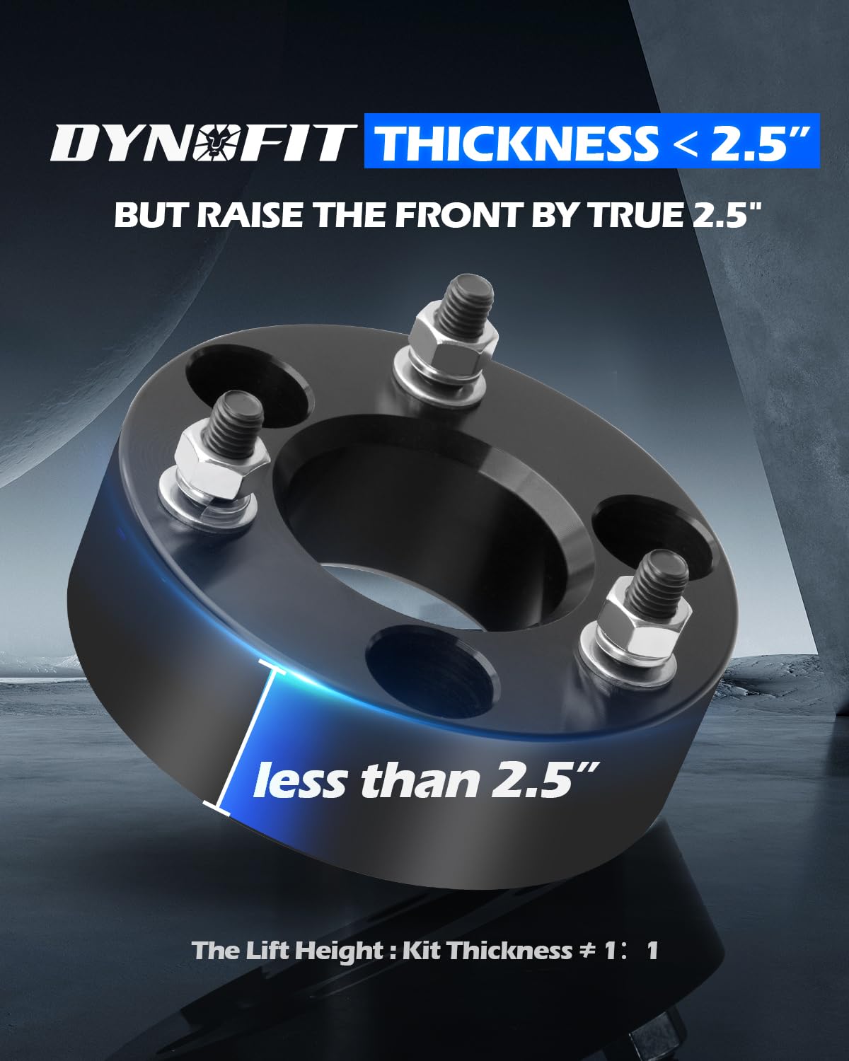 Dynofit 2.5In Leveling Kits For Dodge Ram 1500 4Wd (2006-2023), 2Pcs 2.5 Inch Strut Spacers - Suspension Lift Spacers Kit For Ra