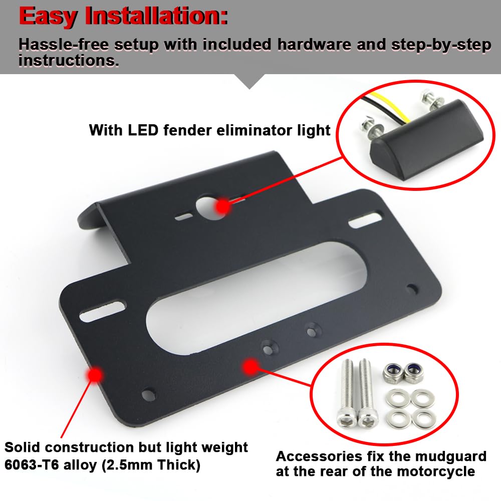 Xitomer Fender Eliminator Fit for GSXR 600/GSXR 750 L11 2024 2023 2022 2021 2020 2019 2018 2017 2016 2013-2024 GSXR600 Tail Tidy