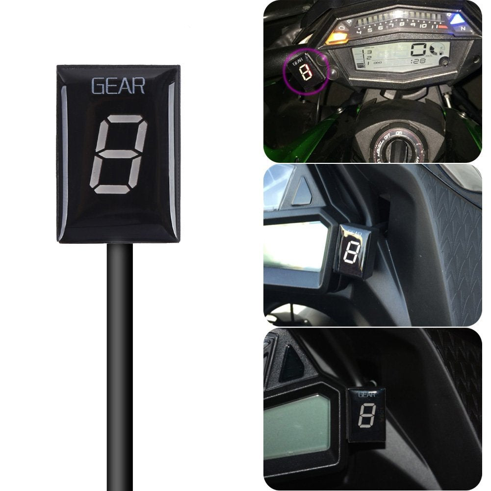 Idea Waterproof Motorcycle Gear Indicator For Yamaha, Motorcycle Led Digital Display Shift Lever Sensors For Yamaha (Red)