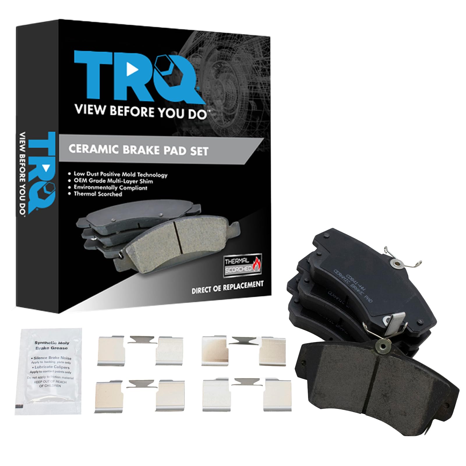 TRQ Front Brake Pads Ceramic Compatible with 2001-2010 Chrysler PT Cruiser 2003-2005 Dodge Neon