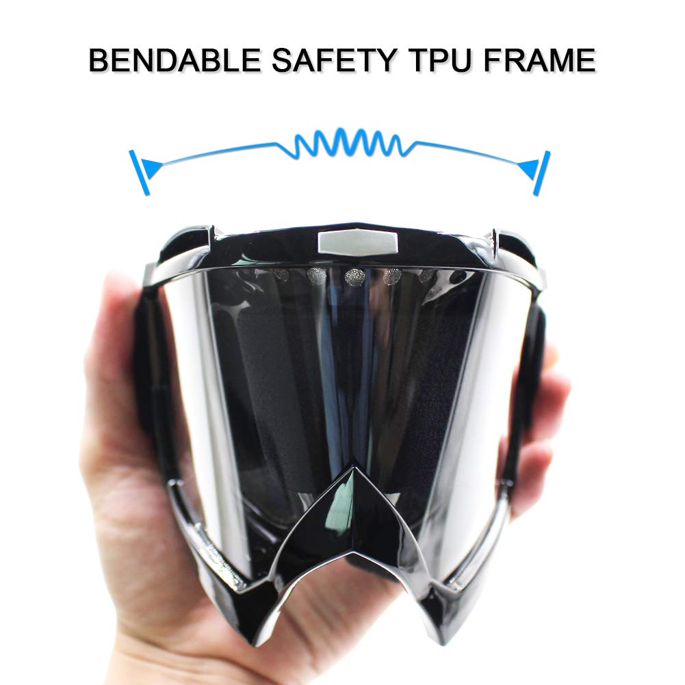 Sposune Motorcycle Goggles, Atv Dirt Bike Off Road Racing Mx Riding Goggle Anti-Scratch Dustproof Bendable Uv400 Eyewear With Padded Soft Thick Foam,Adjustable Strap For Adults' Cycling Motocross