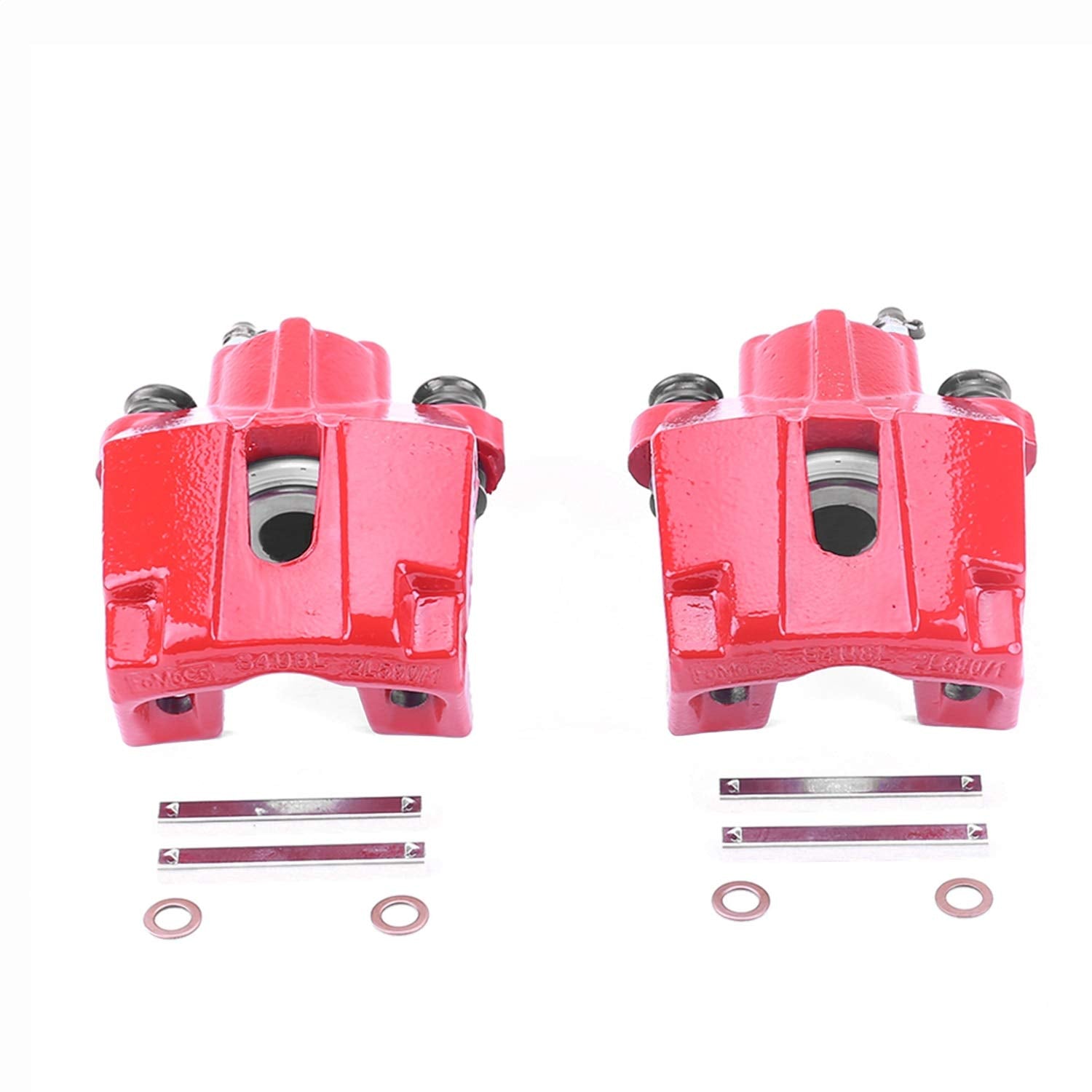 Power Stop Rear S4850 Pair of High-Temp Red Powder Coated Calipers