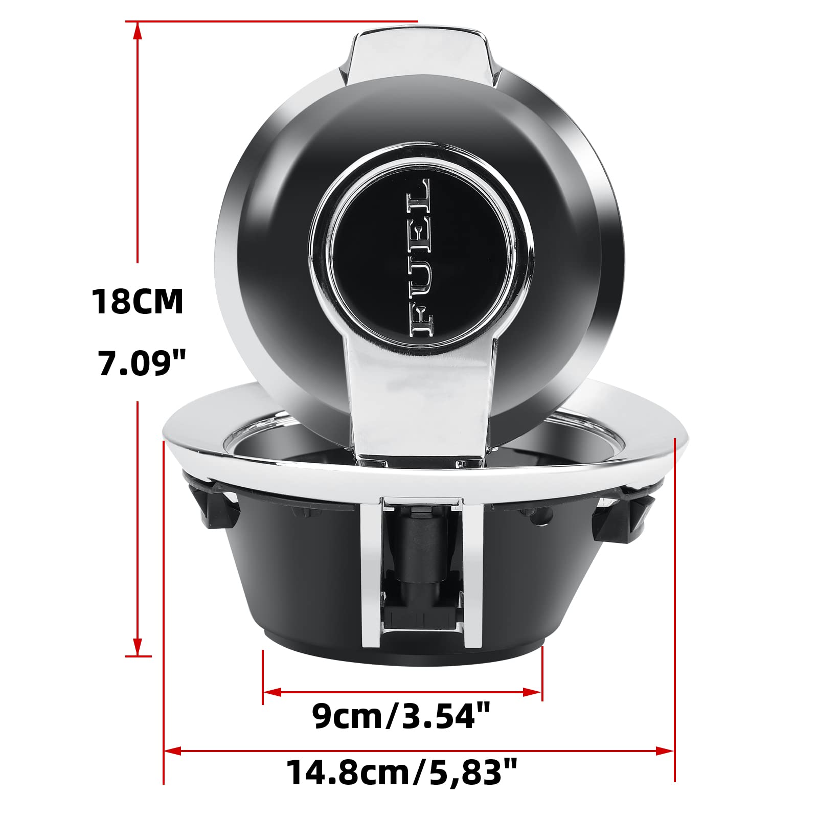 68250120Aa Fuel Filler Door Cap Electroplate Silvery Gas Cover Cap Vapor Edition Compatible With 2008-2023 Dodge Challenger