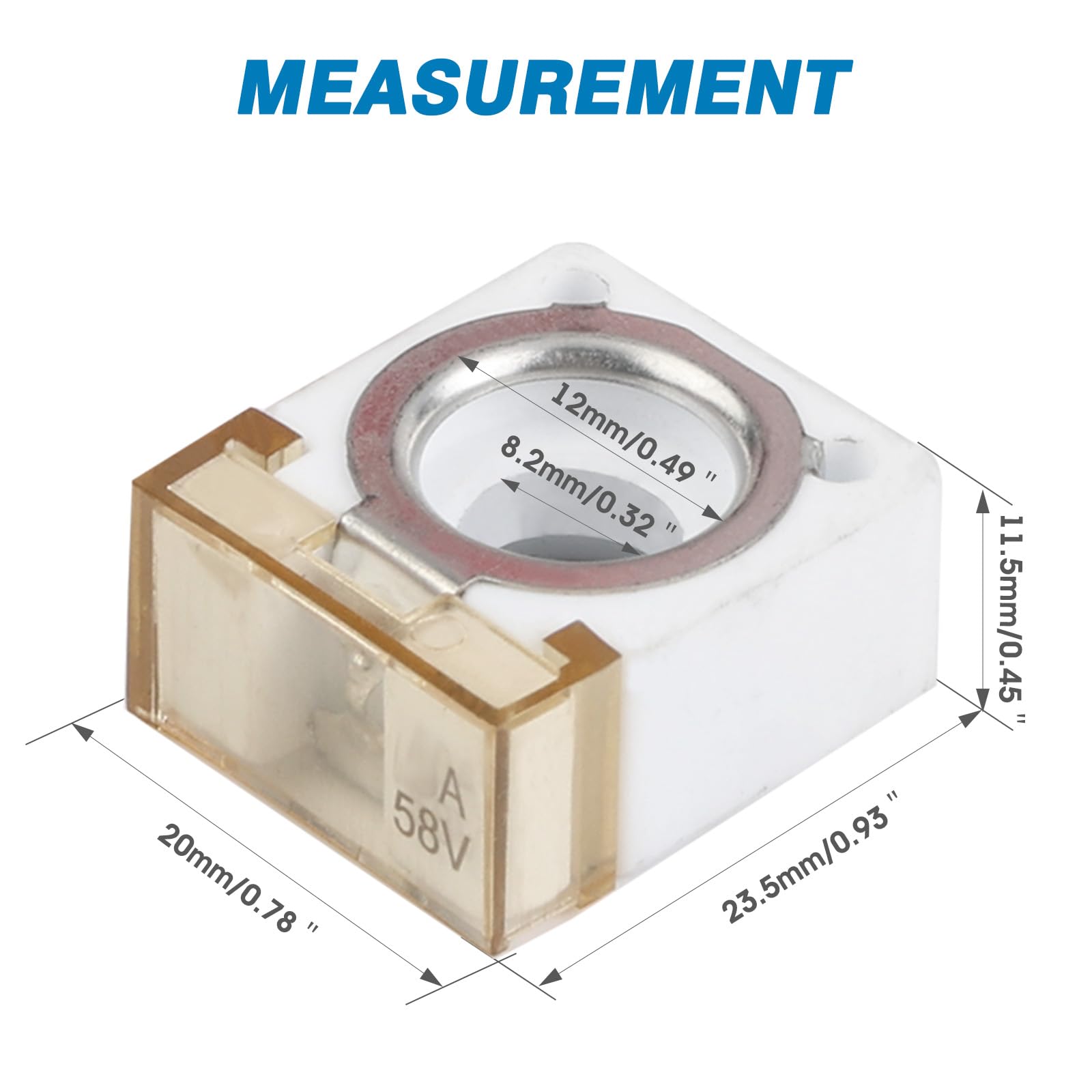 Gloso Habf Battery Fuse For Multiple Batteries Ignition Boat Truck Rv Construction Vehicles Terminal Fuse Block Kit Fuse Replacement Max Voltage 58V (40A)