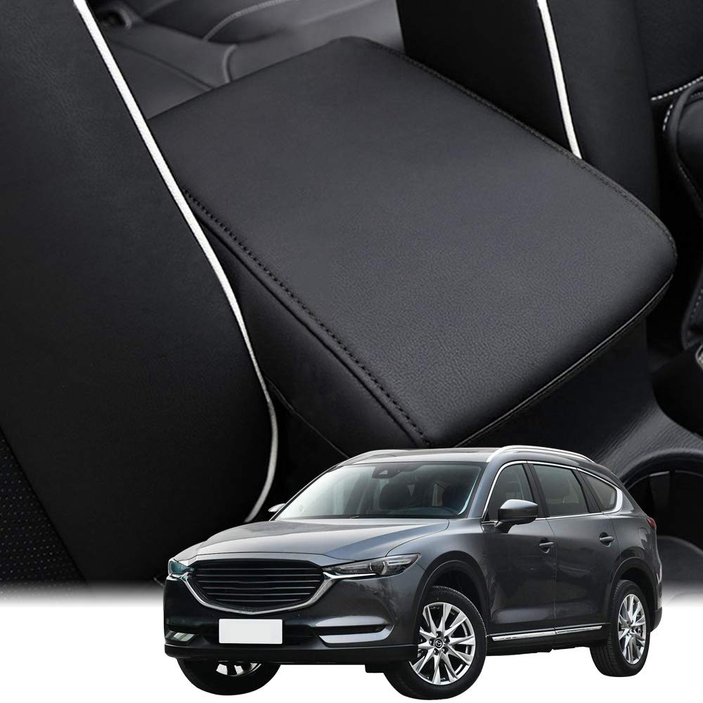 Intget Car Center Console Cover For Mazda Cx5/Cx-5 Accessories 2024 2023 2022 2021 2018 2019 2020 Armrest Cover Dog Seat Arm Rest Box Lid Protector(Black)