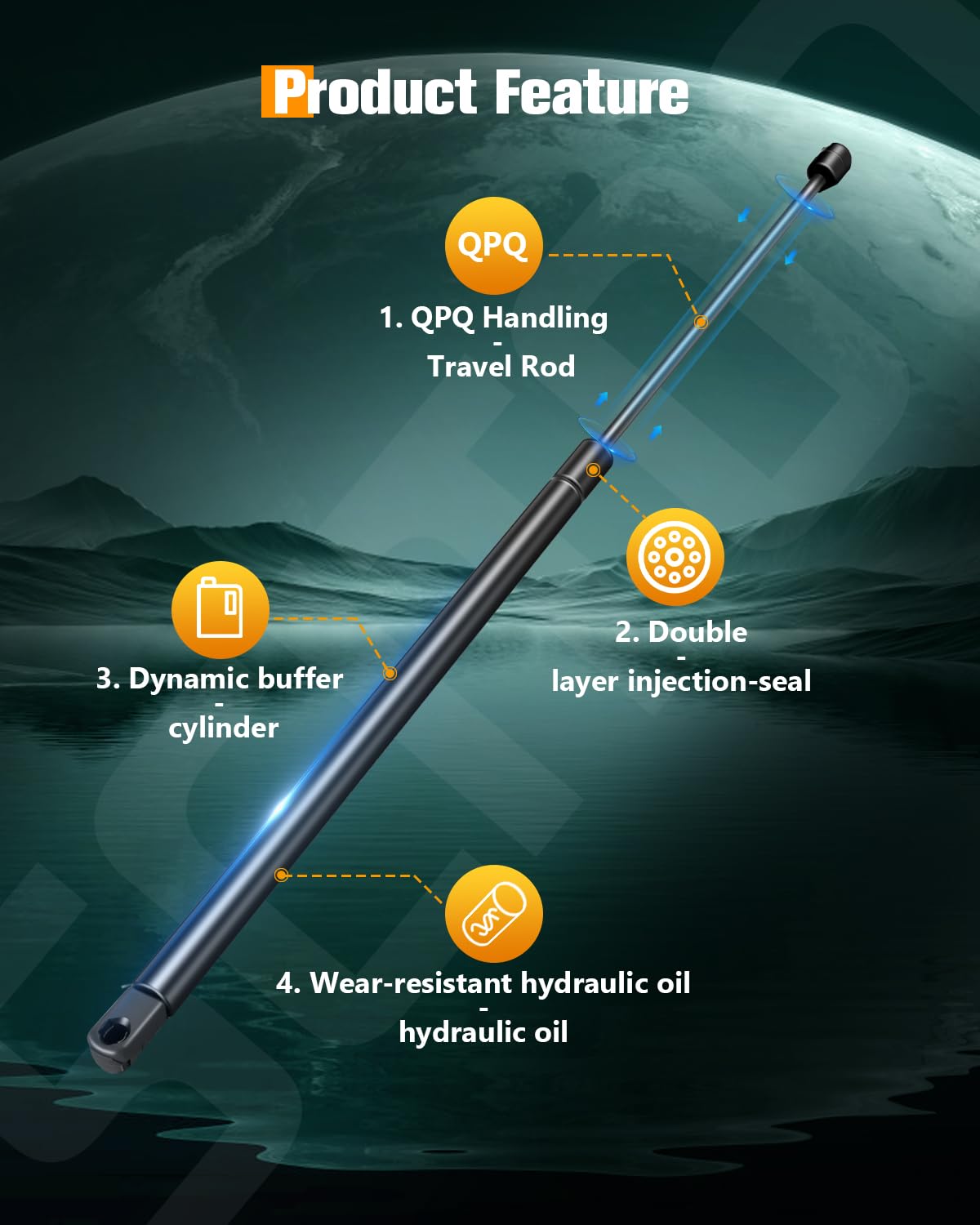 Scitoo 6123 2Pcs Lift Supports 23.25'' Fit For Chevrolet For Hhr 2007-2010 Shock Struts Liftgate