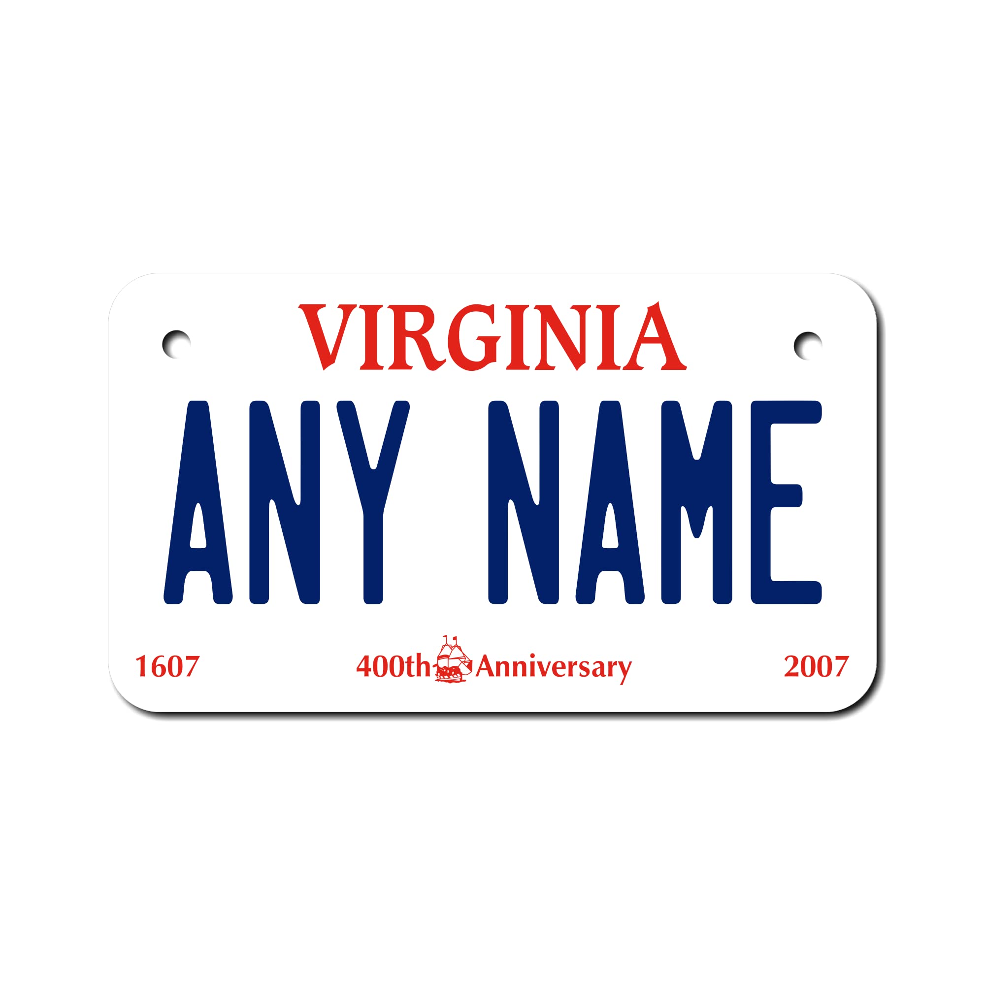 Teamlogo - Personalized Virginia License Plate - Custom Aluminum Name, Text, Or Number Plate - Customized Golf Cart Accessories,