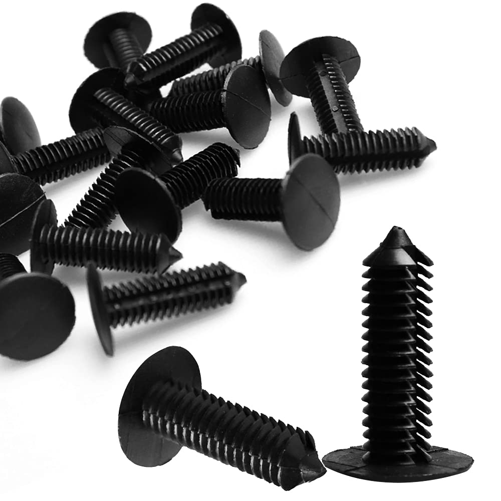 Lecwof 50Pcs 9Mm Clip Car Retainer Expansion Screws Fastener Rivet Retainers Car Retainer Clips Kit 9Mm Hole Hood Push Pin Splash Guard Clip Car Accessories (50)