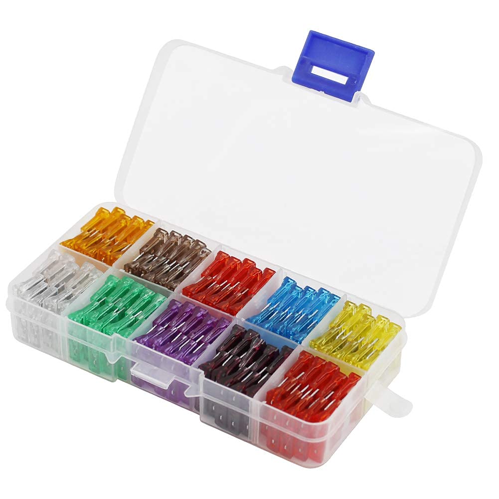 100Pcs Car Fuse Kit - Replacement Auto Rv Fuses Assortment Kit For Car/Rv/Truck/Motorcycle(5A 7.5A 10A 15A 20A 25A 30A 35A 40A 5